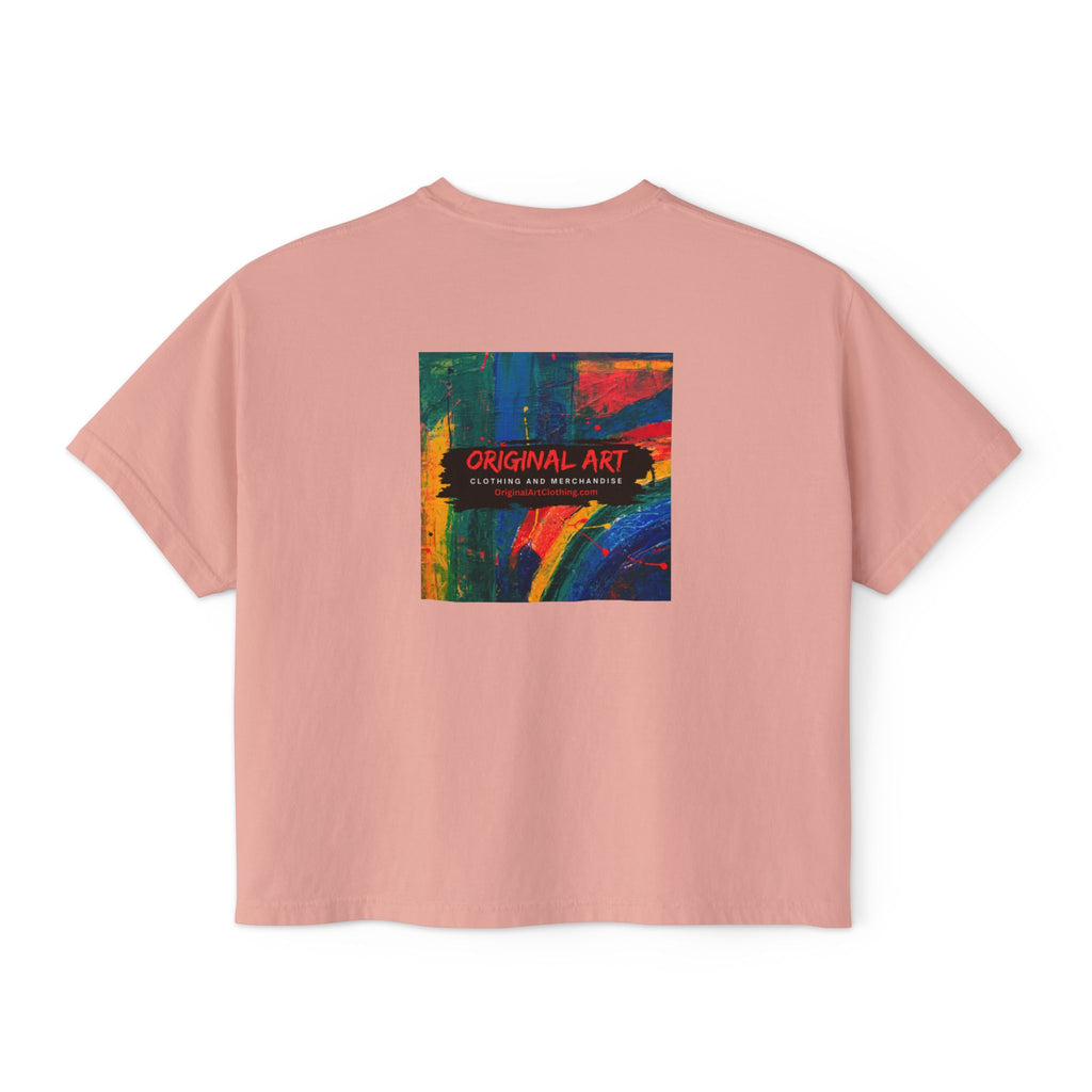 Fancy Rainbow Boxy Tee — Colorful 'Fancy' Graphic Women's Shirt