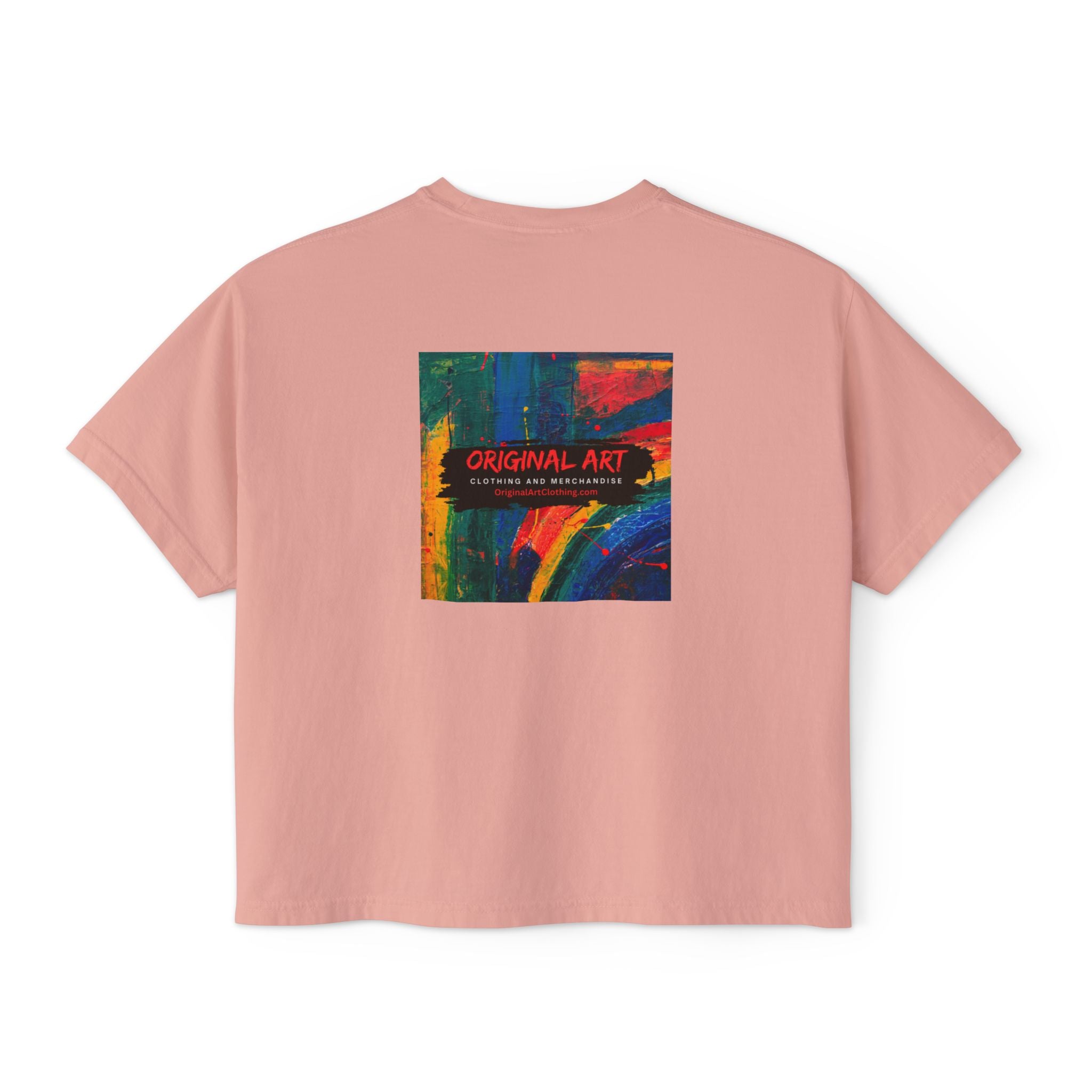 Fancy Rainbow Boxy Tee — Colorful 'Fancy' Graphic Women's Shirt