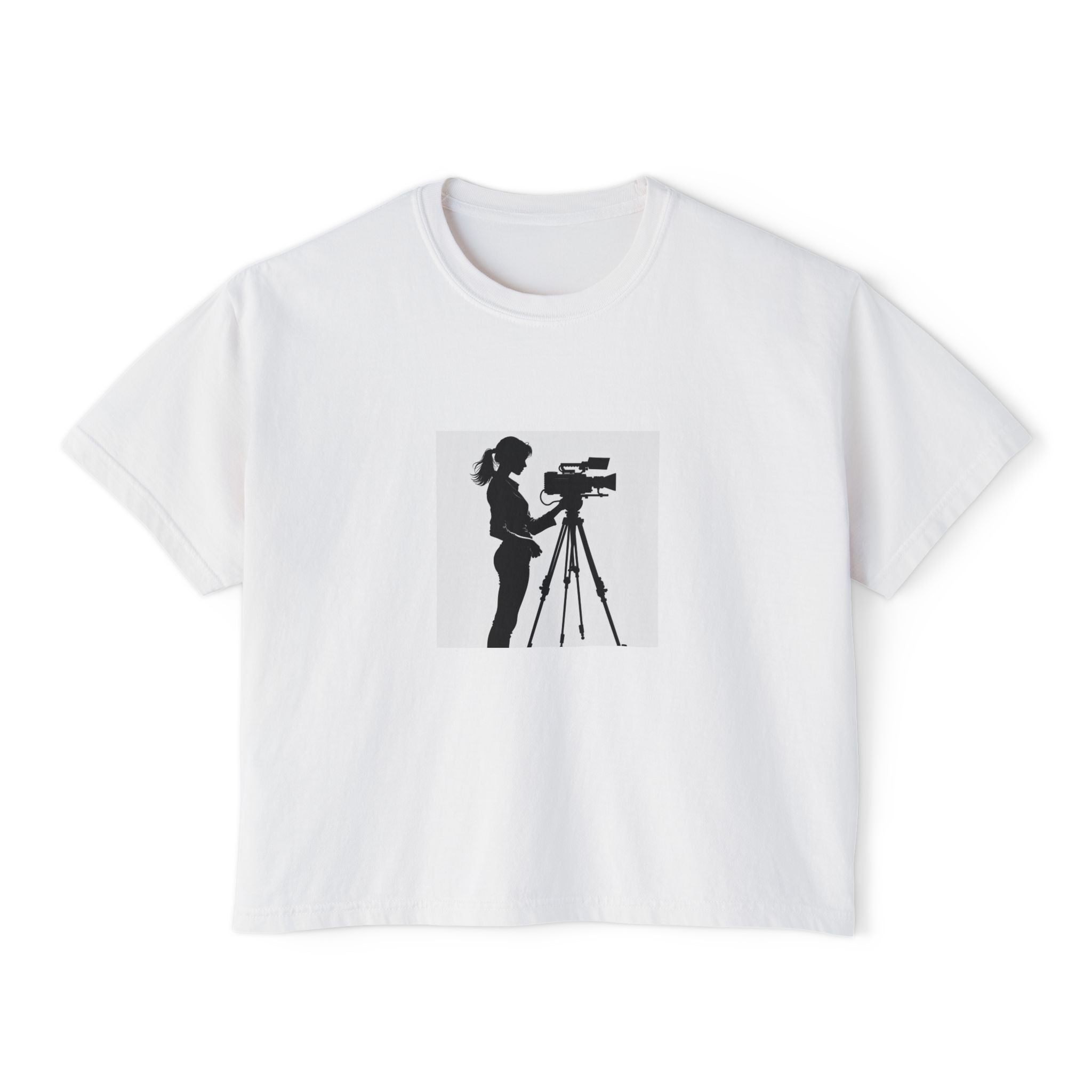 "Behind Every Great Story is Great Video" Women’s Boxy Tee  & 'Original Art' Colorful Back