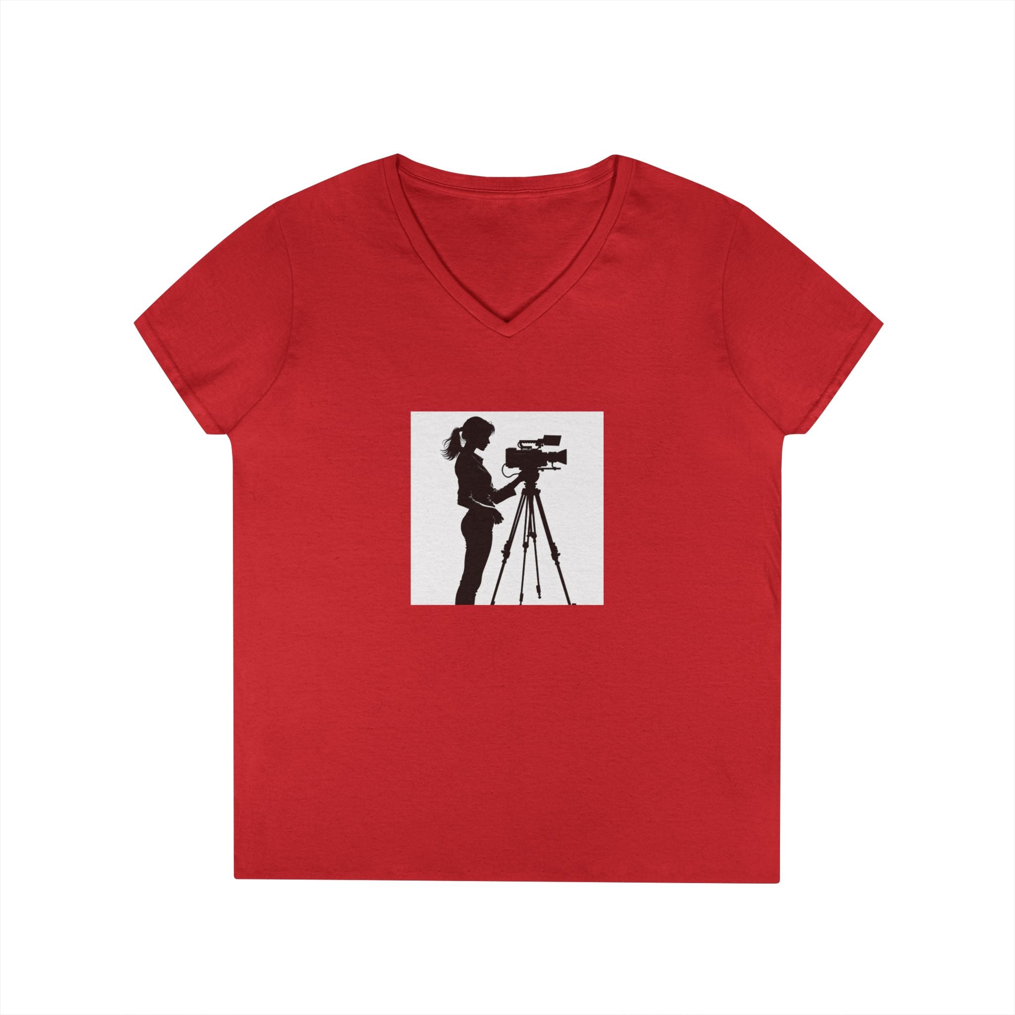 "Behind Every Great Story is Great Video "Camerawoman V-Neck Tee