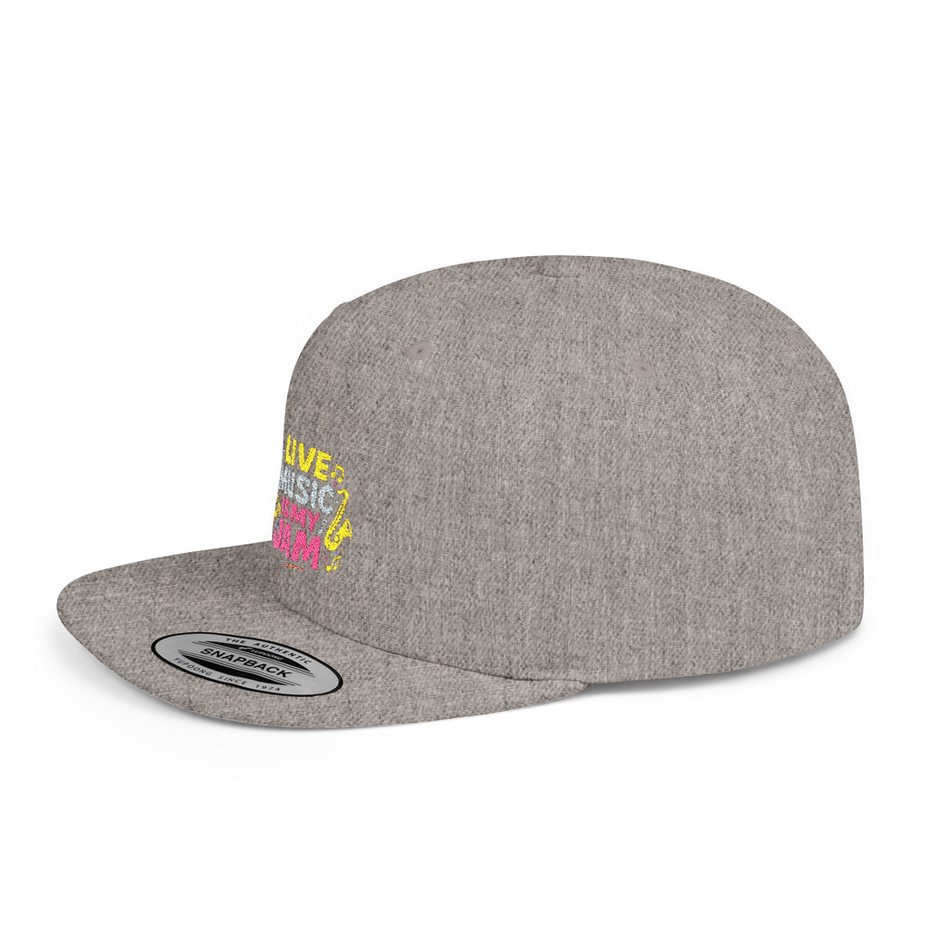 Snapback Hat — "Live Music Is My Jam" Graphic Flat Bill Cap