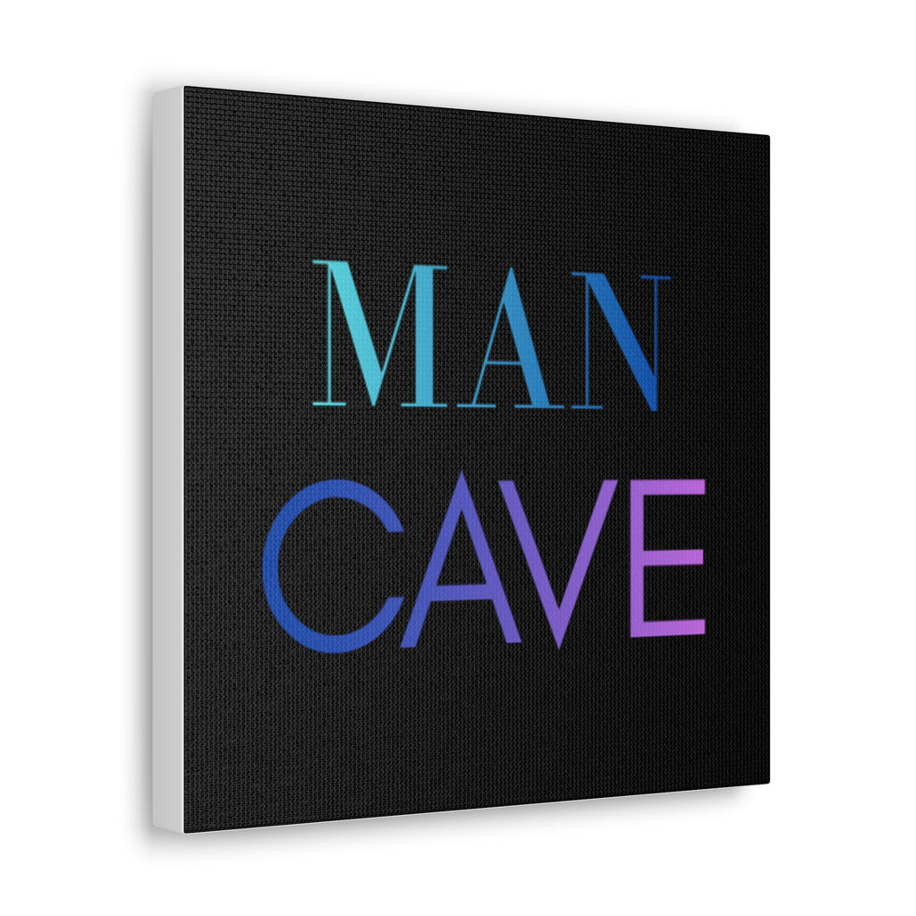 Man Cave Canvas Wall Art – Gradient Typography "MAN CAVE"