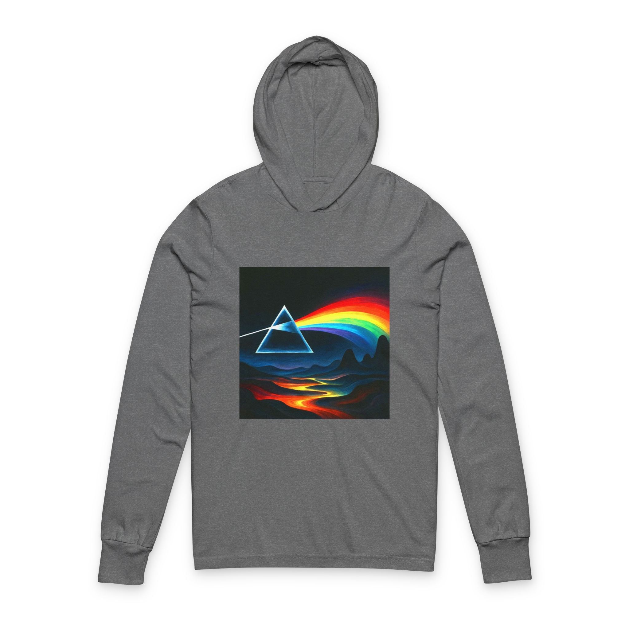 Long Sleeve Hooded Tee — Prism Wave Graphic