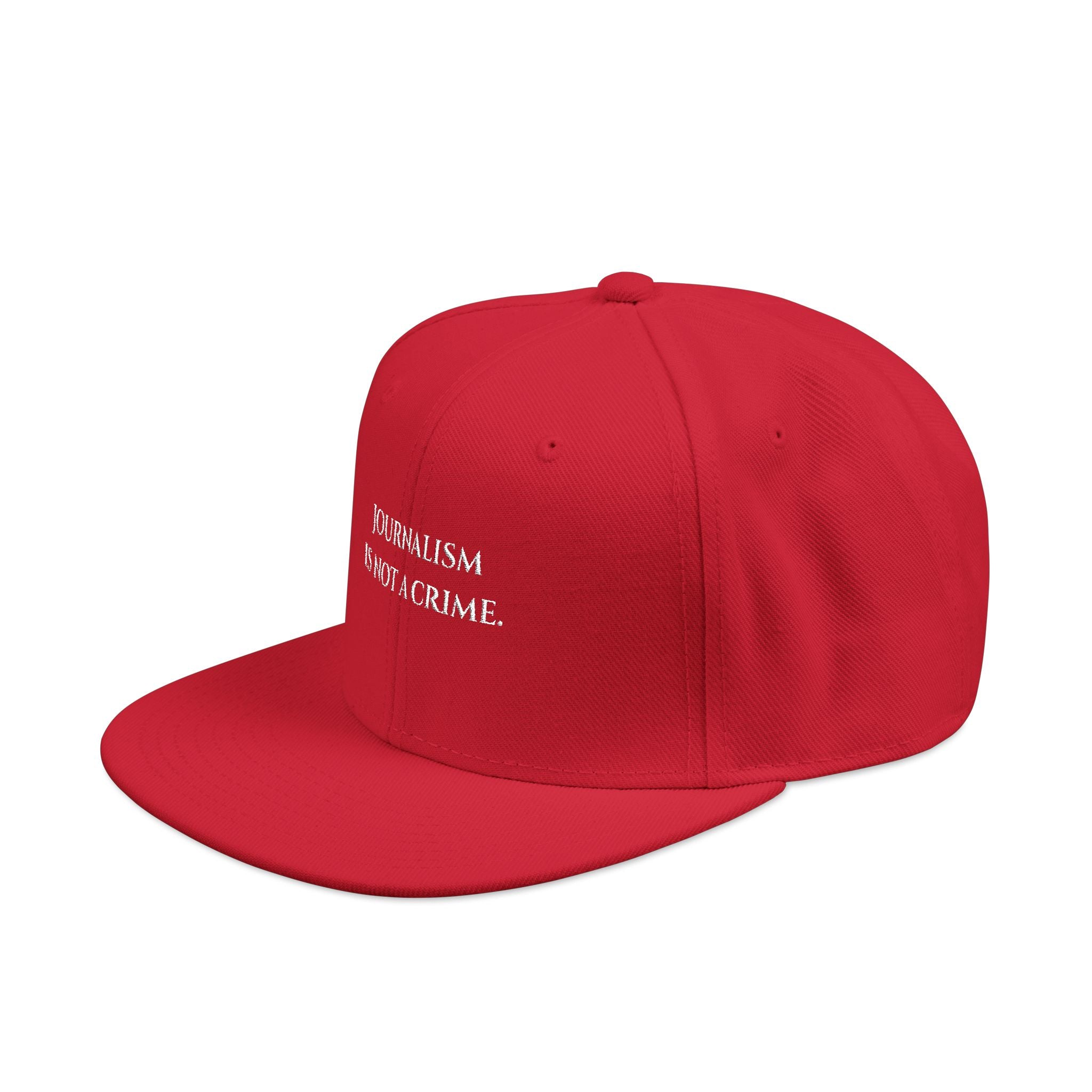 "Journalism is not a Crime" Embroidered Snapback Hat —