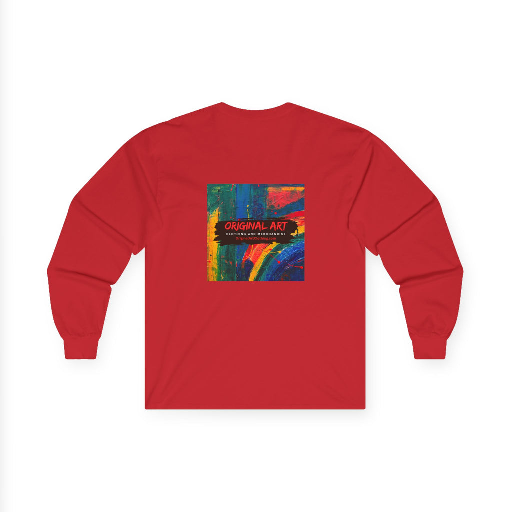 'Deep Thought: Heights Are Afraid of Me' Minimalist Quote Long Sleeve Tee