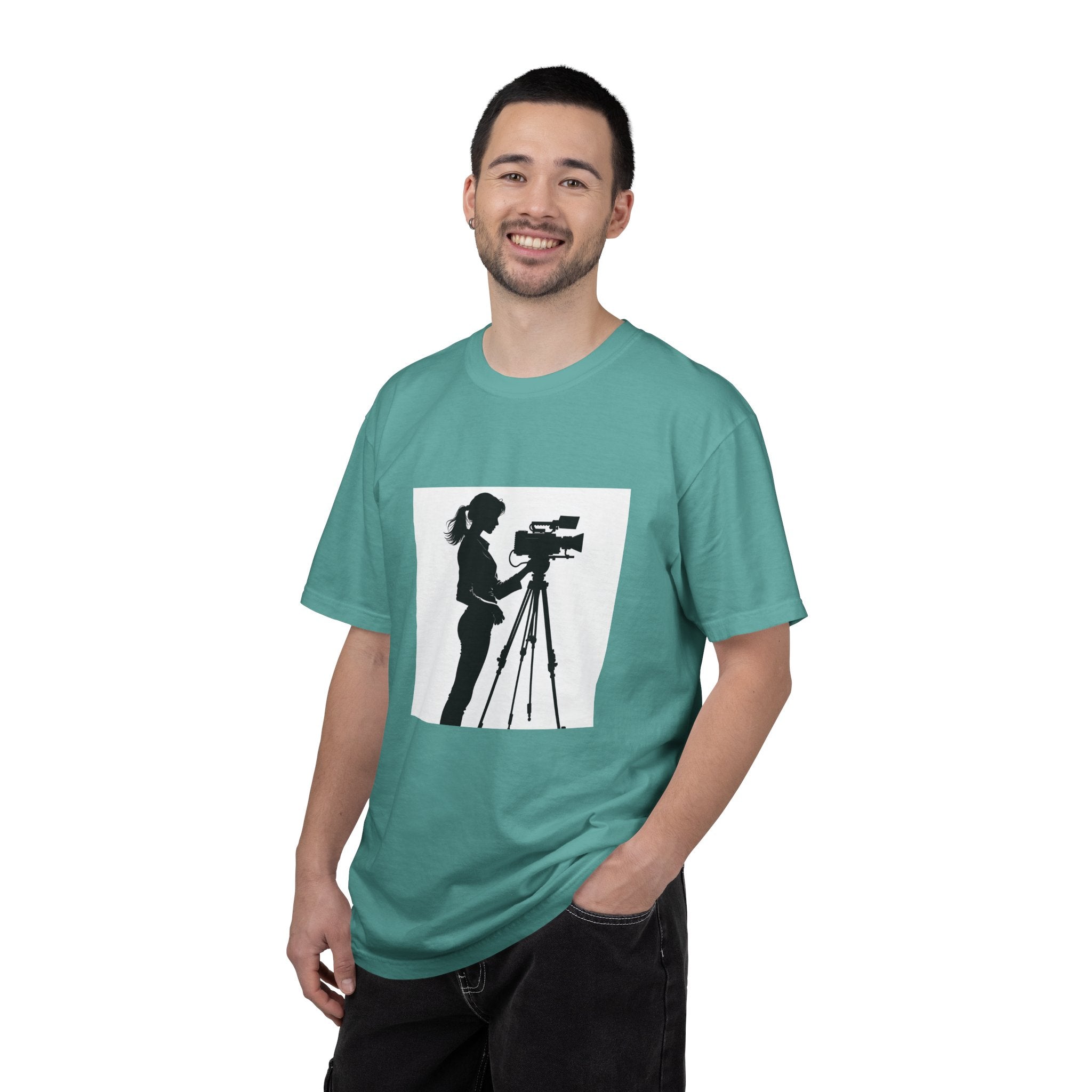 "Behind Every Great Story is Great Video" Female Silhouette Tee