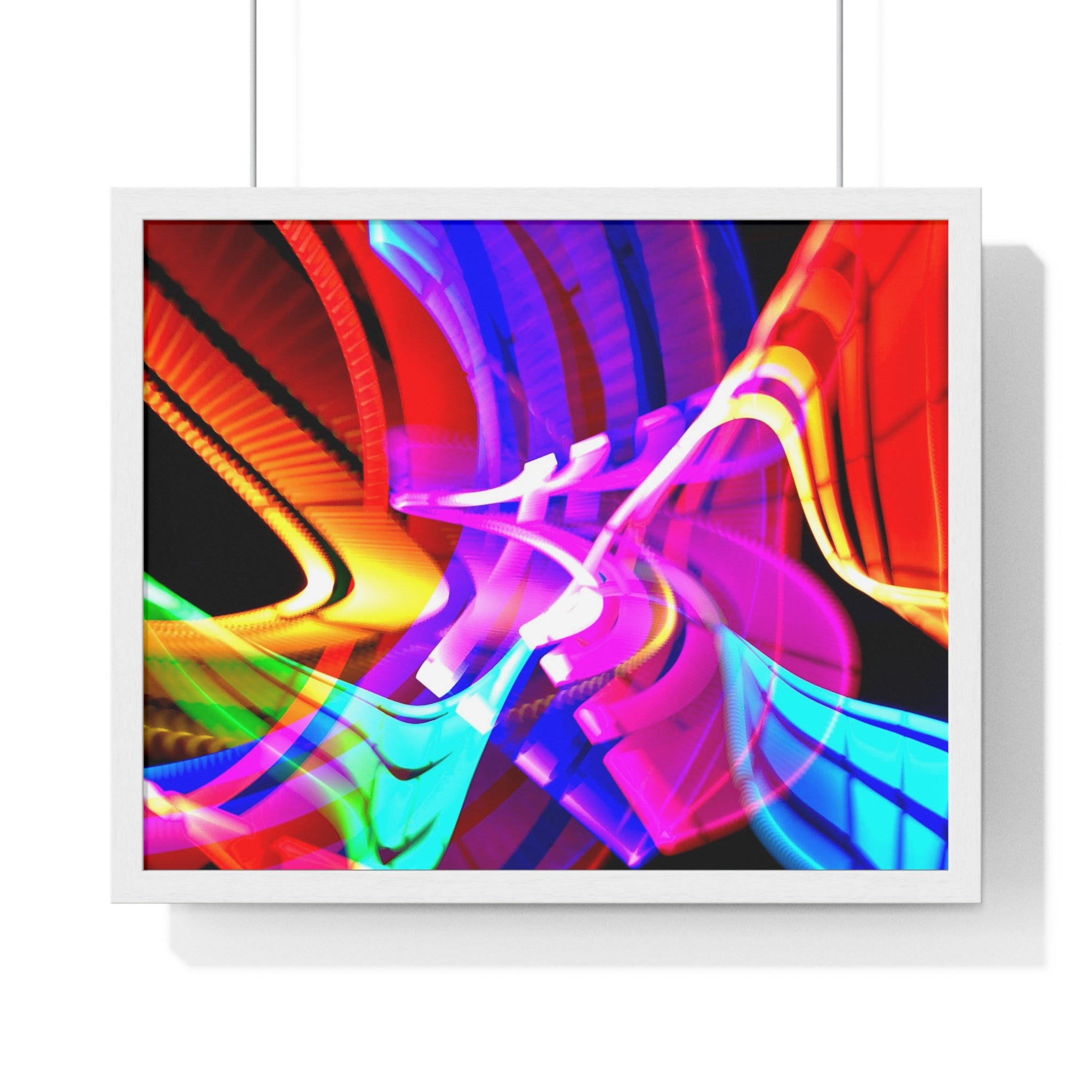 Original Light Painting Photograph Framed Colorful Wall Art