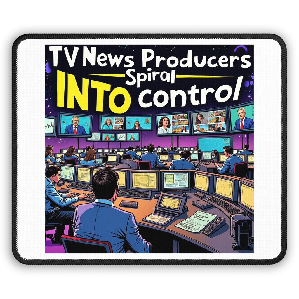 'TV News Producers Spiral INTO Control' -Mouse Pad -  Perfect for Gamers, Home Office, or Desk Decor, Fun Gift for Journalists, [...]