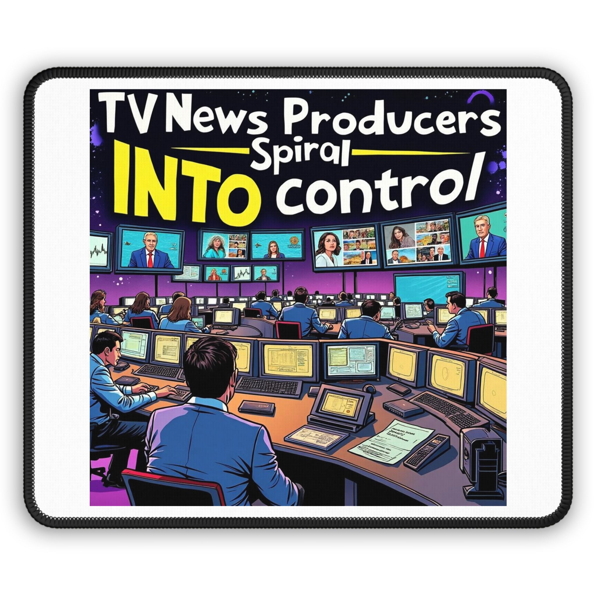 'TV News Producers Spiral INTO Control' -Mouse Pad -  Perfect for Gamers, Home Office, or Desk Decor, Fun Gift for Journalists, [...]