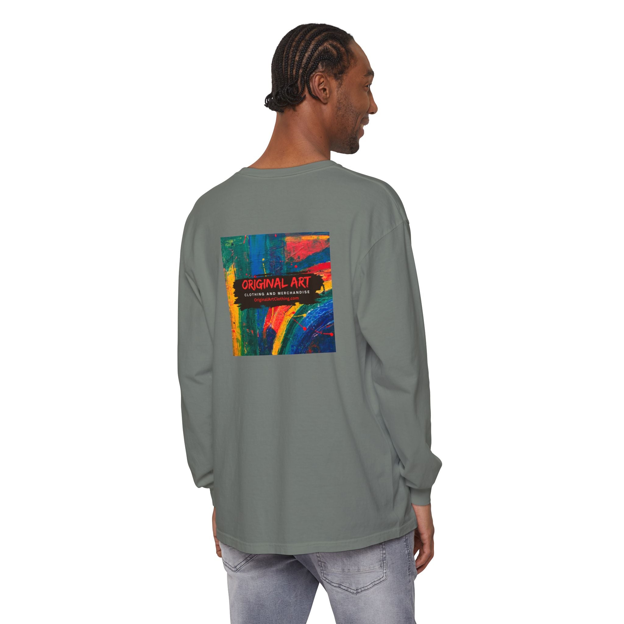 Teacher Long Sleeve Tee — "I Teach: My Super Power Is Multi-tasking" with Colorful Art Back