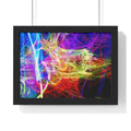 Abstract Light Painting Photography Framed Poster — Vibrant Colorful Wall Art