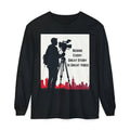 TV News Videographer: Unisex Garment-dyed Long Sleeve T-Shirt