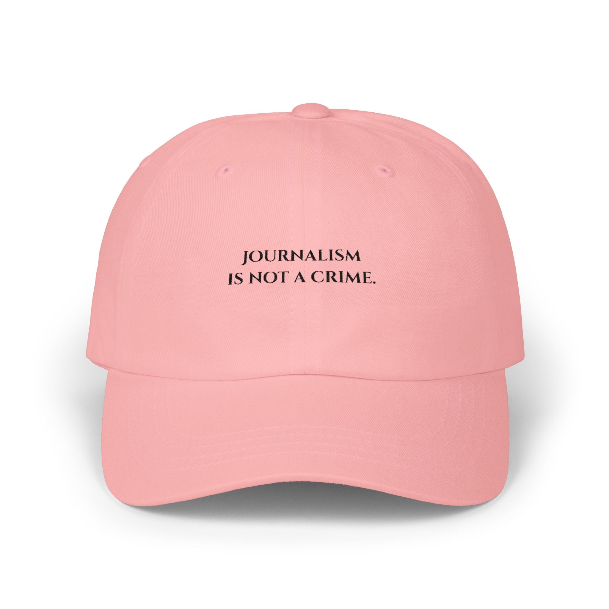 Journalism Is Not a Crime Dad Cap — Embroidered Statement Baseball Hat