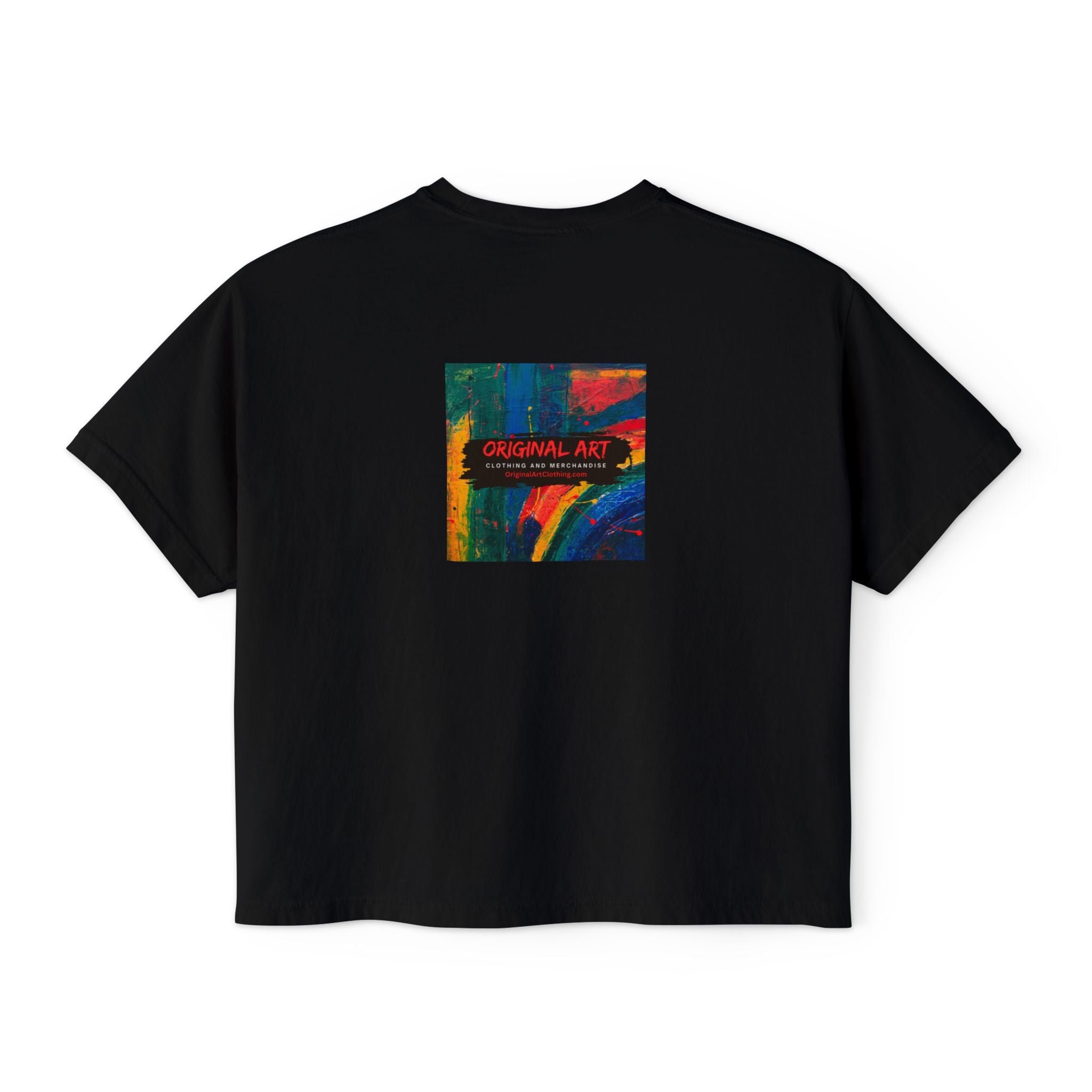 "TV News Producers Spiral INTO Control"... Women's Boxy Tee, Trendy Graphic Shirt, Casual Wear, Gift for TV Lovers, Summer Top, Artsy Tee