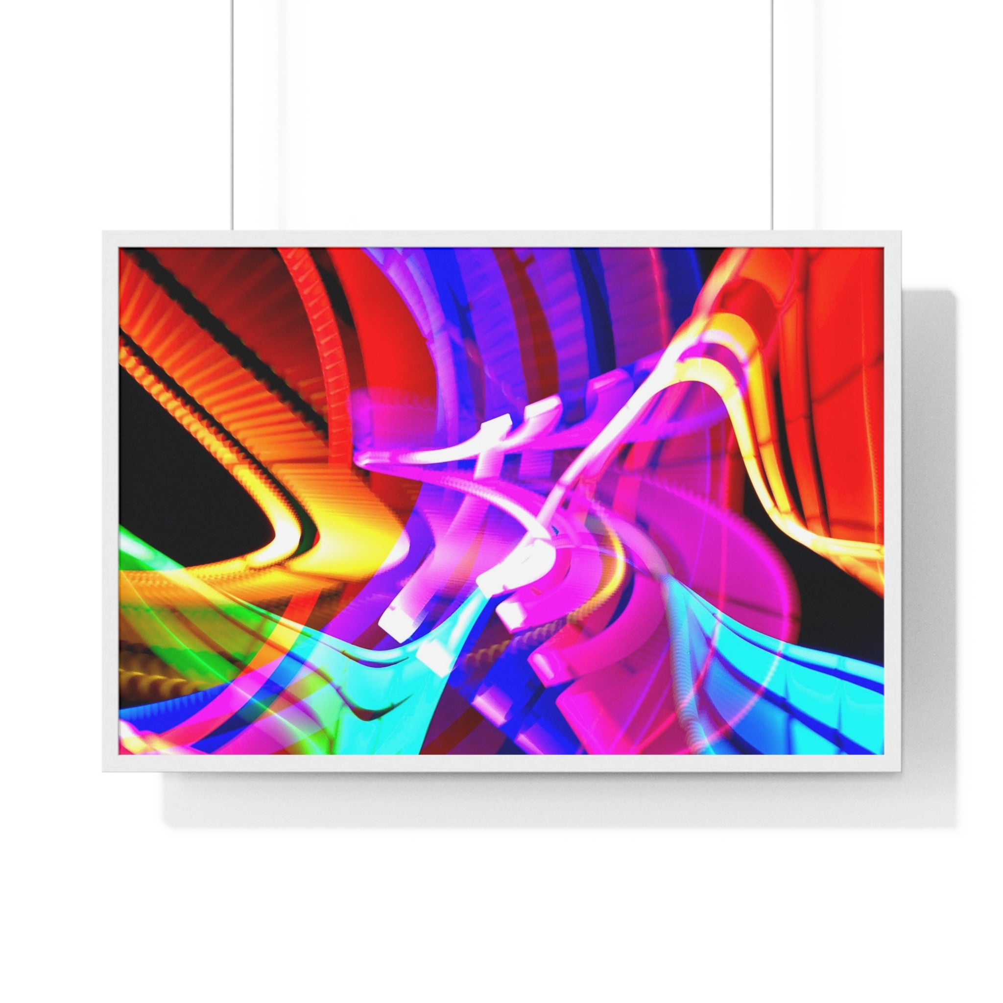 Original Light Painting Photograph Framed Colorful Wall Art