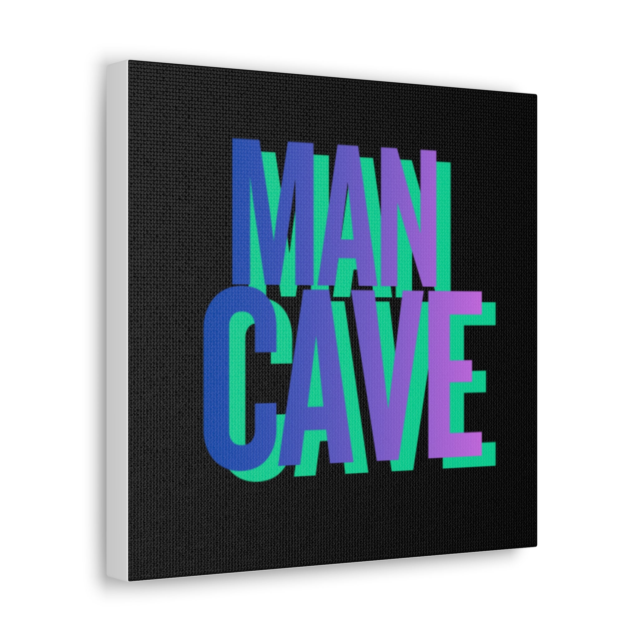 Man Cave Canvas Wall Art — Bold Neon 3D Typography Decor