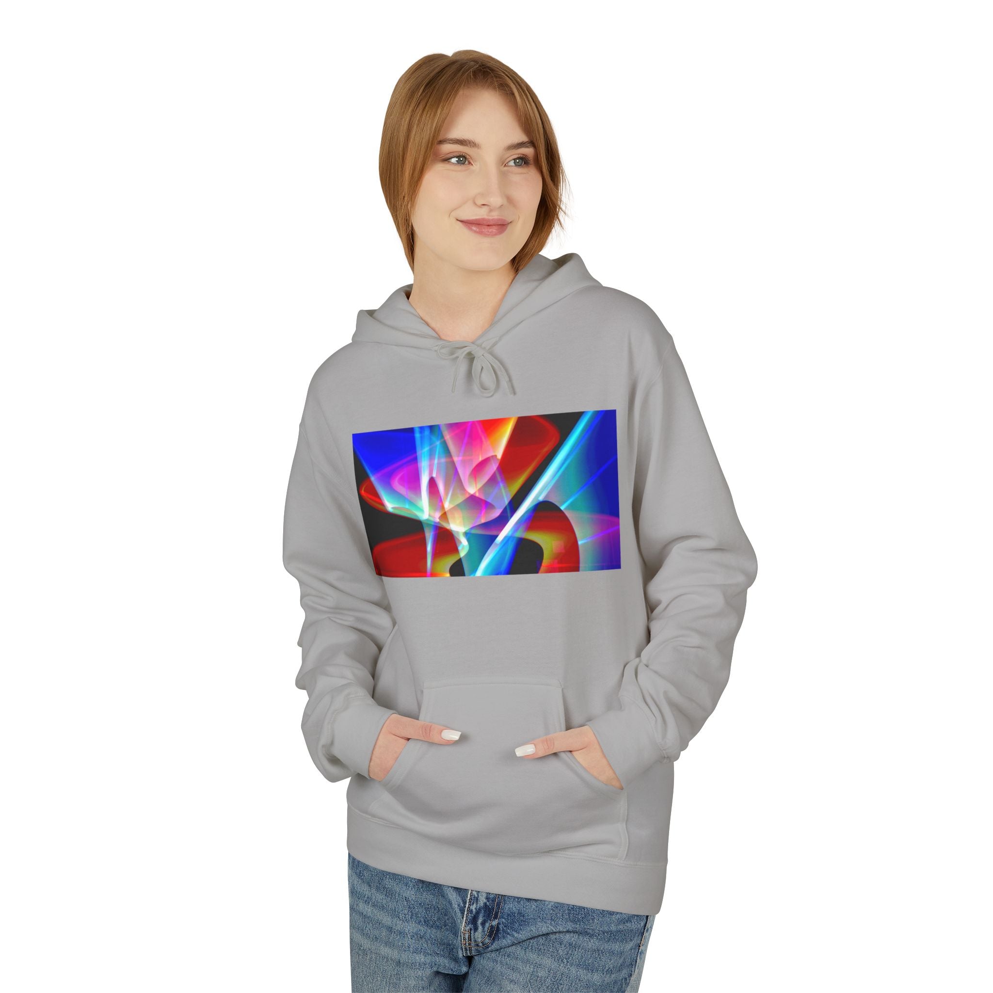 Vibrant Abstract Art Fleece Hoodie