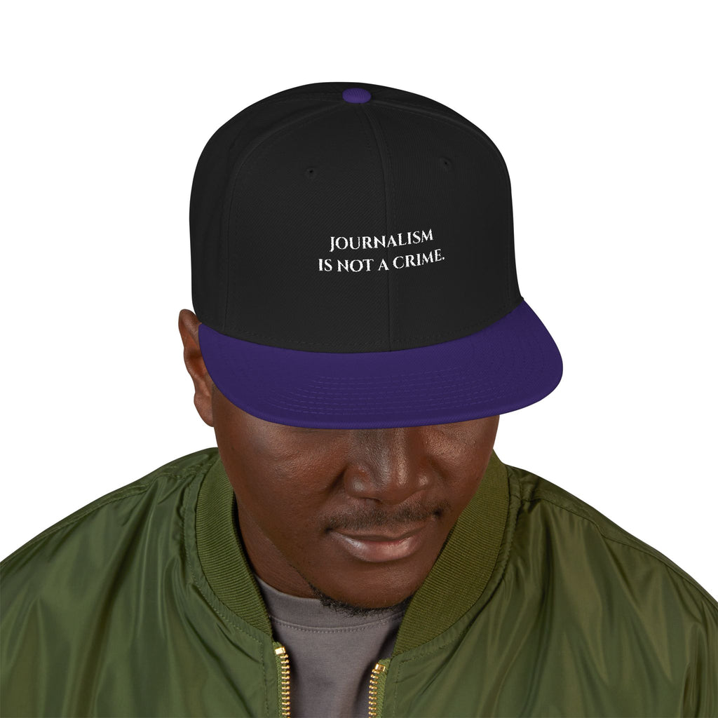 "Journalism is not a Crime" Embroidered Snapback Hat —