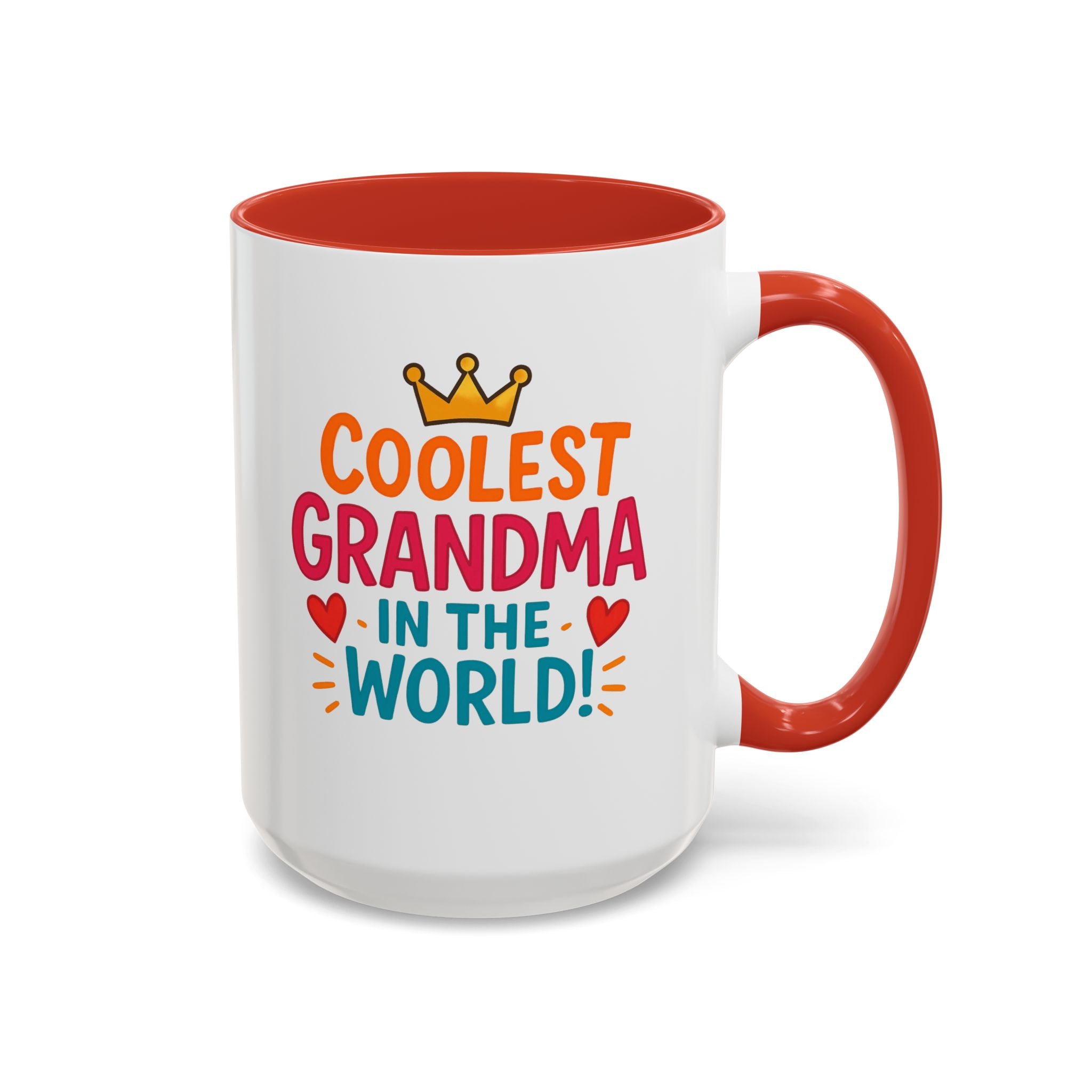 Coolest Grandma in the World Accent Coffee Mug — Fun Gift for Grandmother (11/15oz)
