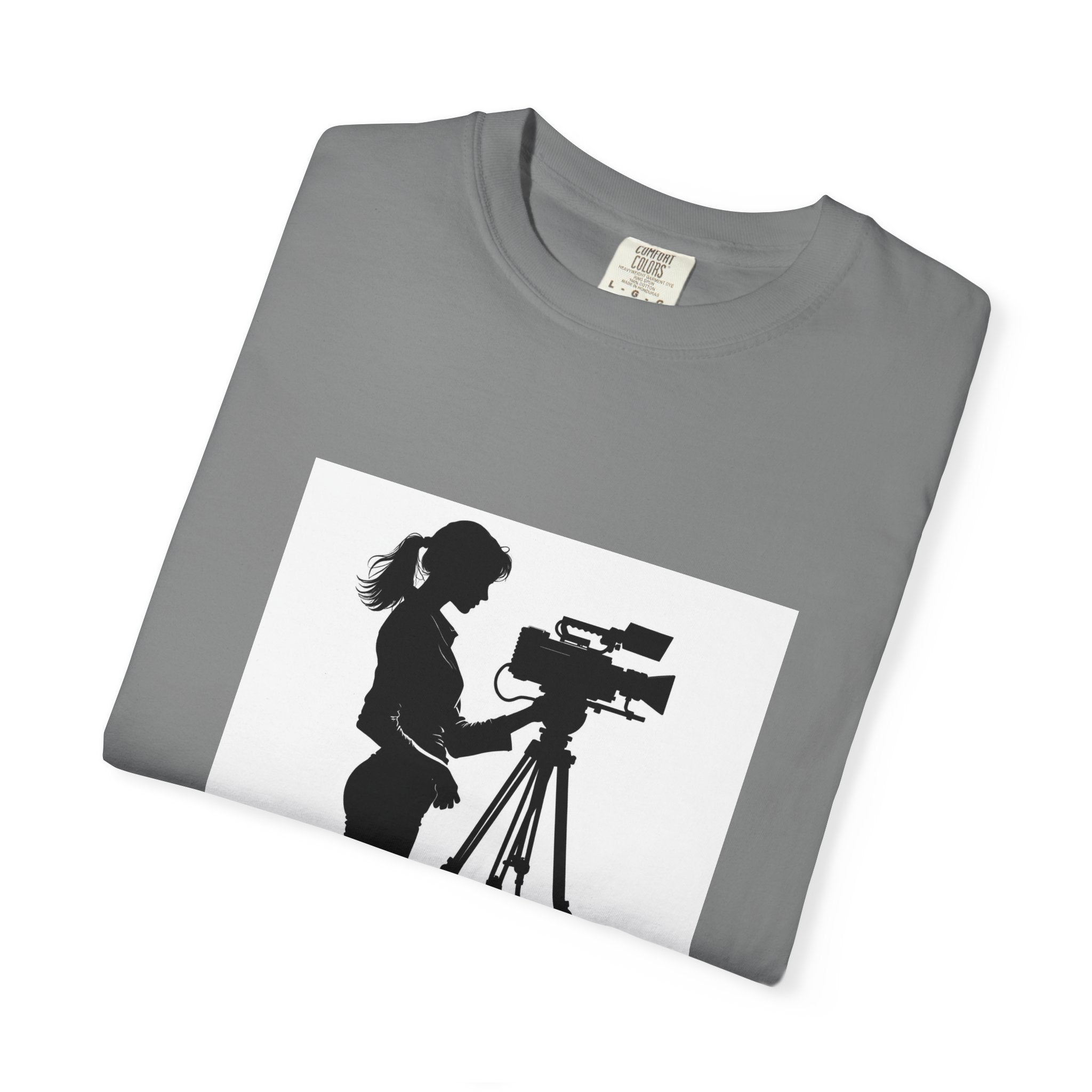 "Behind Every Great Story is Great Video" Female Silhouette Tee