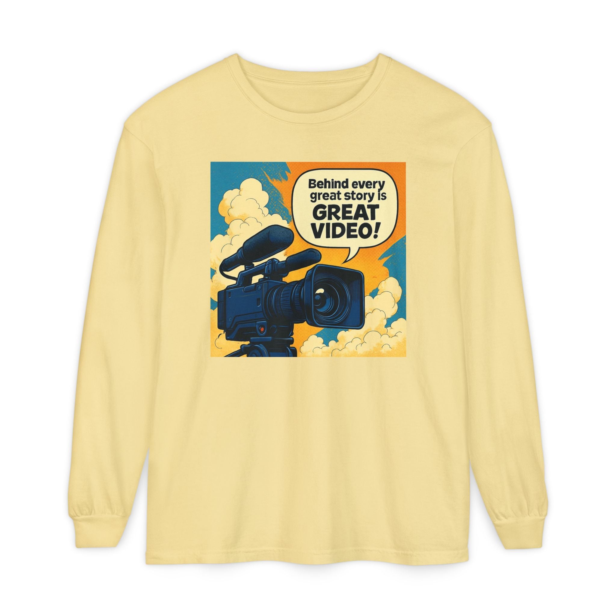 TV News Videographer  Long Sleeve T-Shirt, Great Video Gift, Media Production Apparel, Perfect for Filmmakers, Storyteller Style