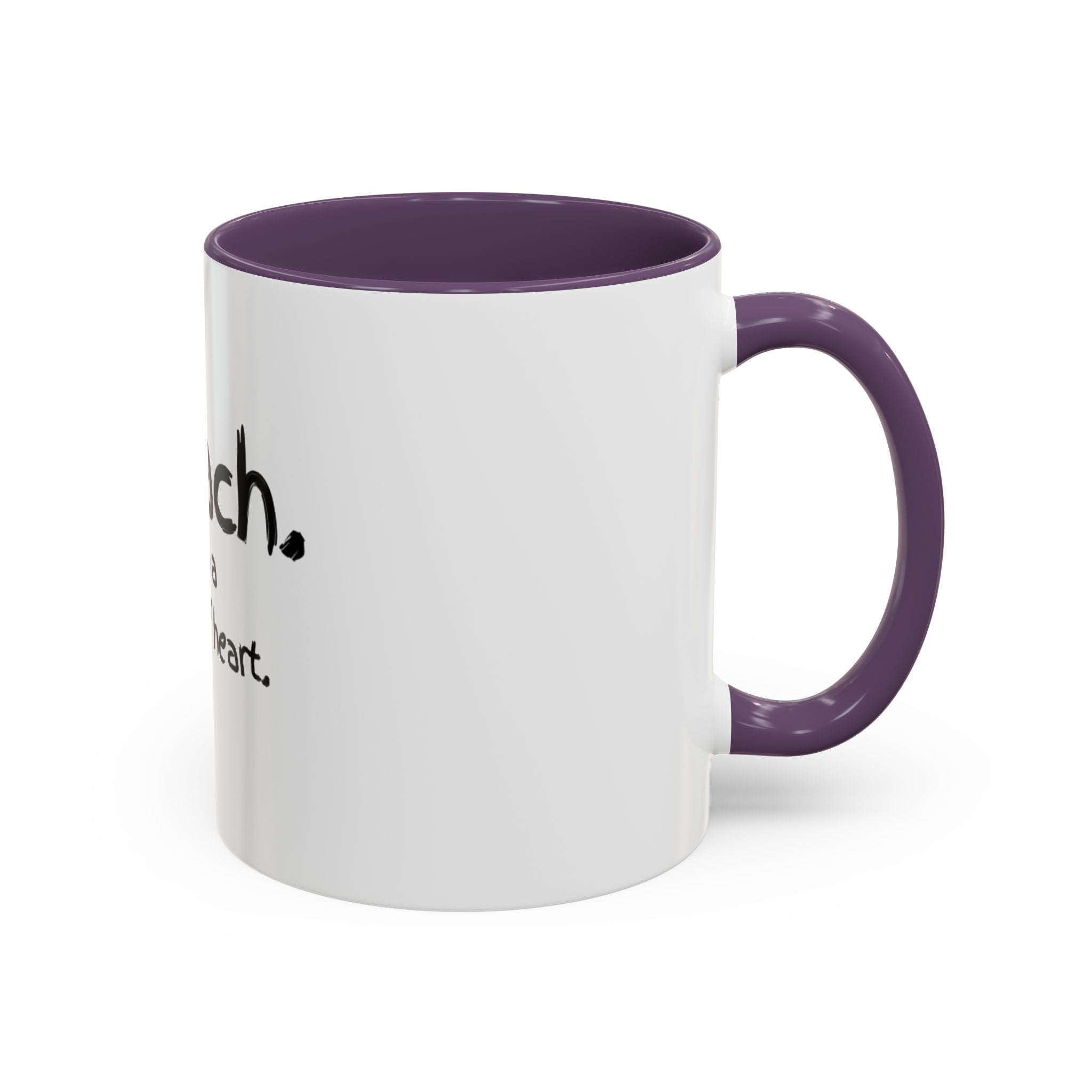 Teacher Coffee Mug — "I teach. It's a work of heart." Accent Black-Trim Mug (11/15oz)