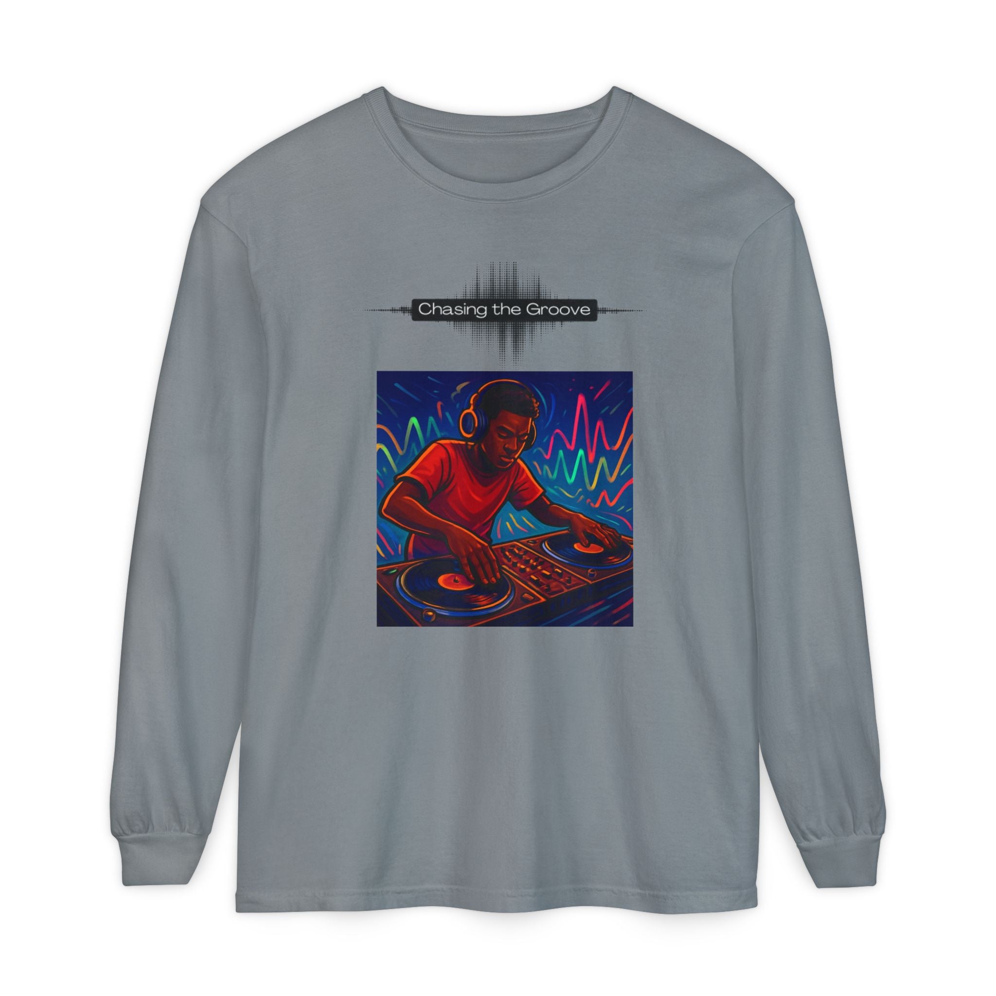 "Chasing the Groove" Long Sleve T-Shirt  Minimal Front + Original Art Back