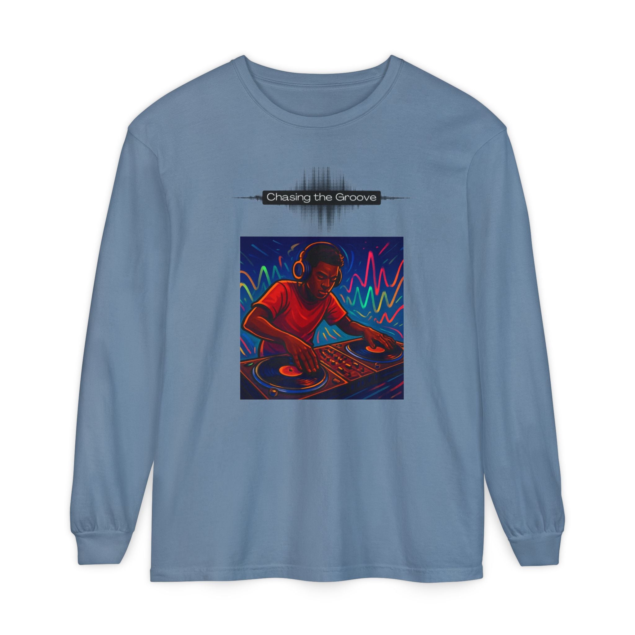 "Chasing the Groove" Long Sleve T-Shirt  Minimal Front + Original Art Back