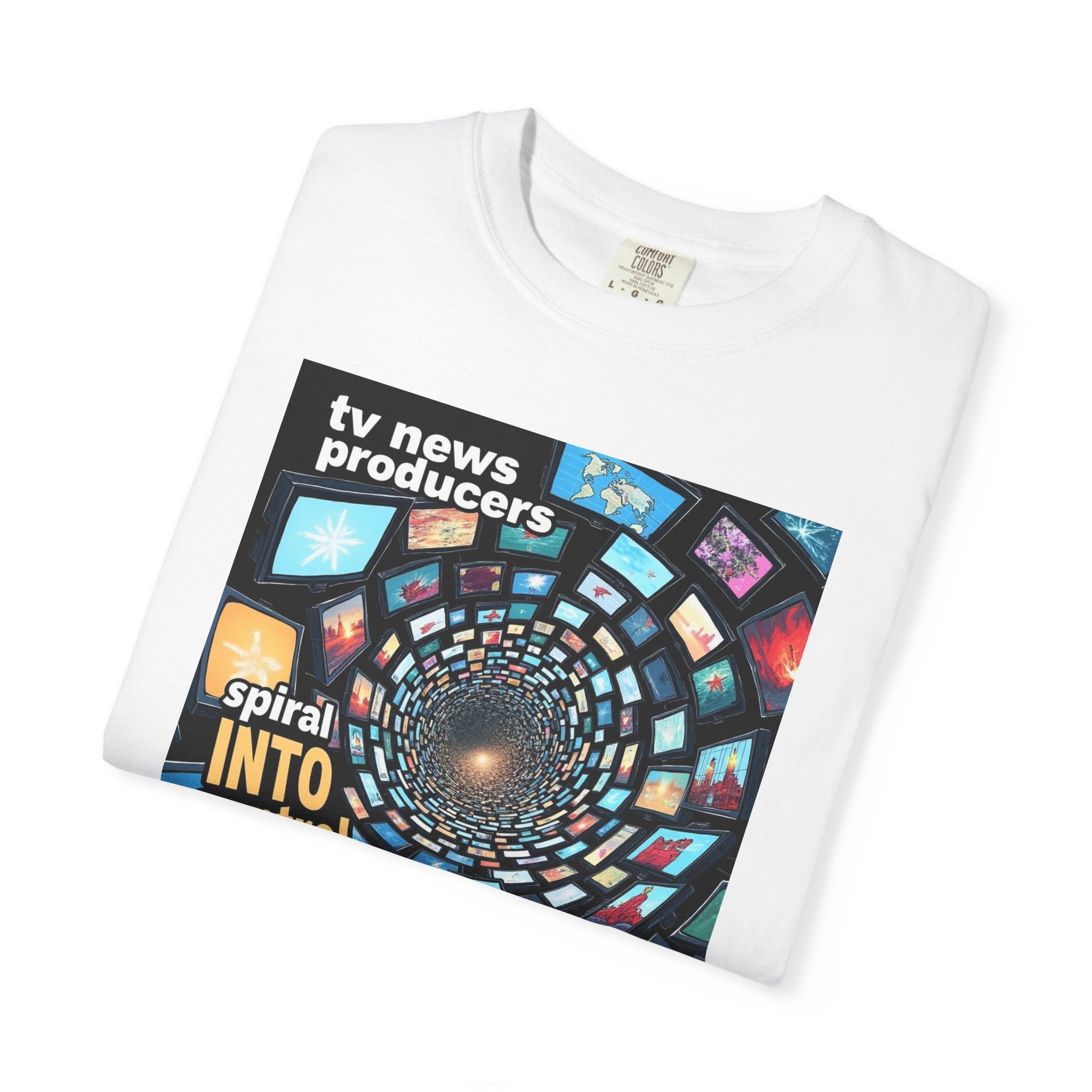 Retro Graphic T-Shirt for TV News Producers, Pop Culture Apparel, Gift for Journalists, TV Enthusiast Tee, Creative Vintage Style Shirt