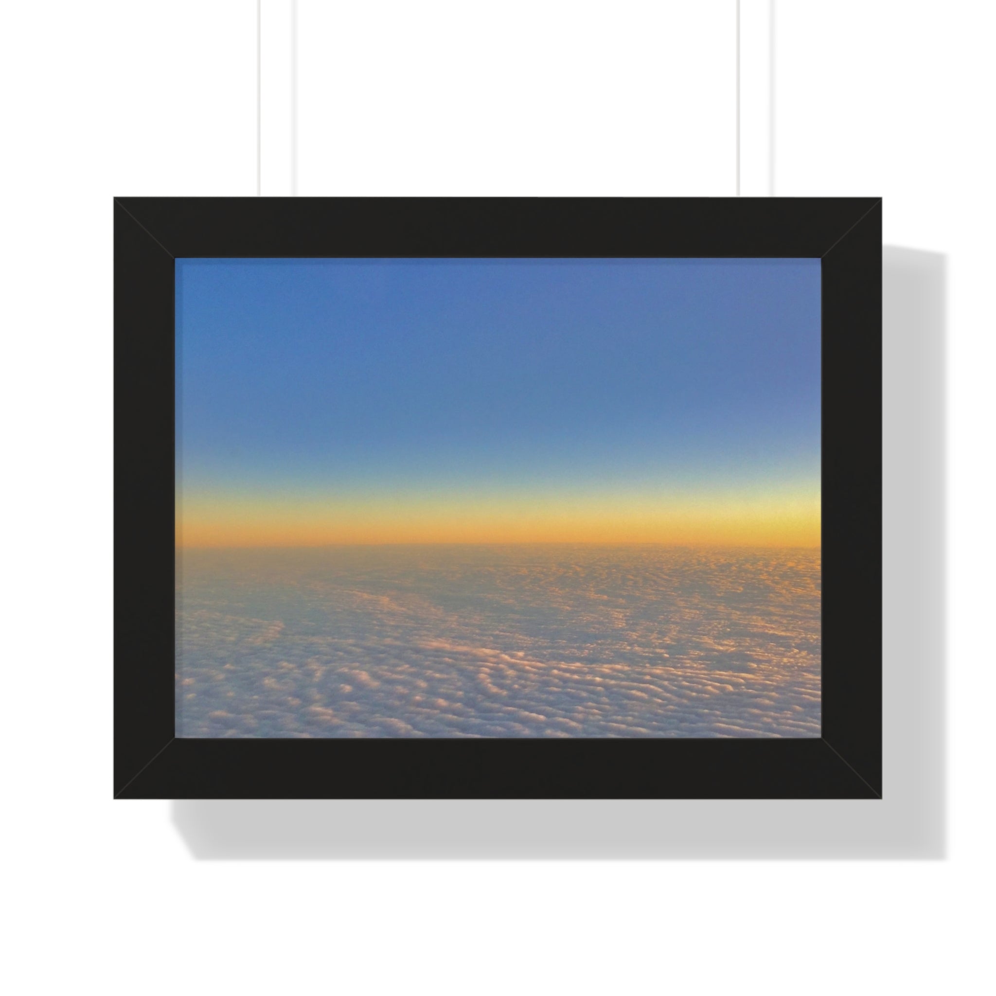 Sunset Over Clouds Framed Horizontal Poster