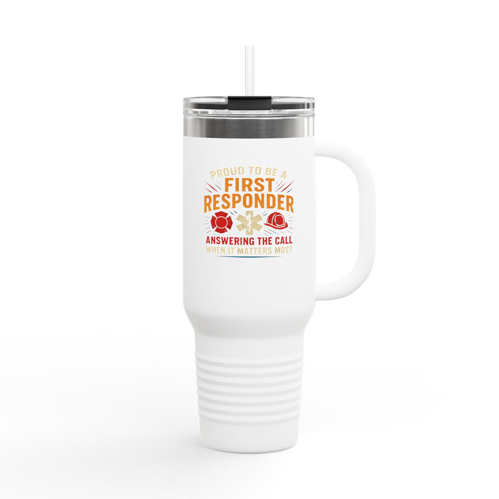 40oz Insulated Travel Mug - First Responder Appreciation Design (Answering the Call)