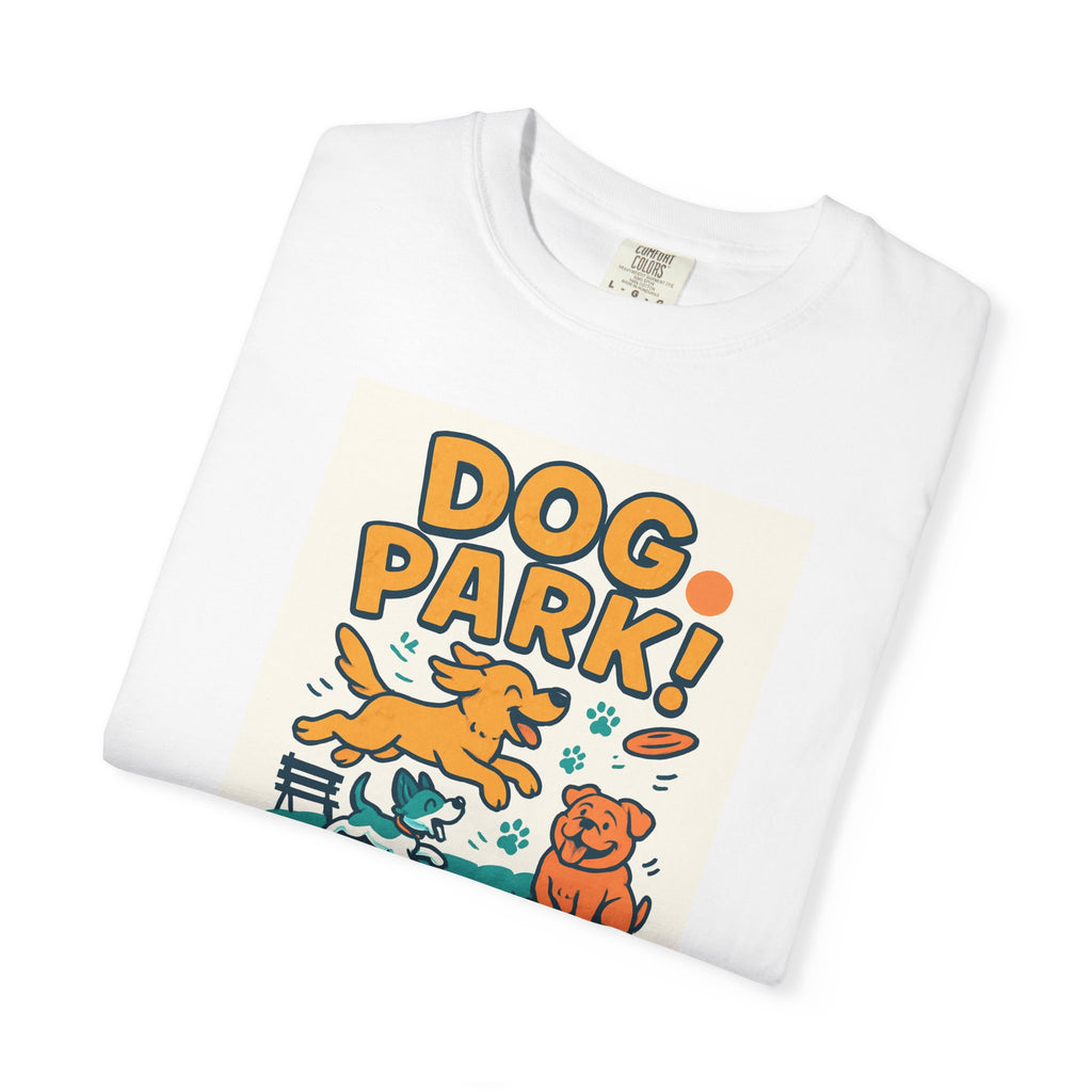 Playful Dog Park Unisex T-shirt, Dog Lover Gift, Pet Themed Apparel, Gift for Dog Owners, Fun Summer Tee