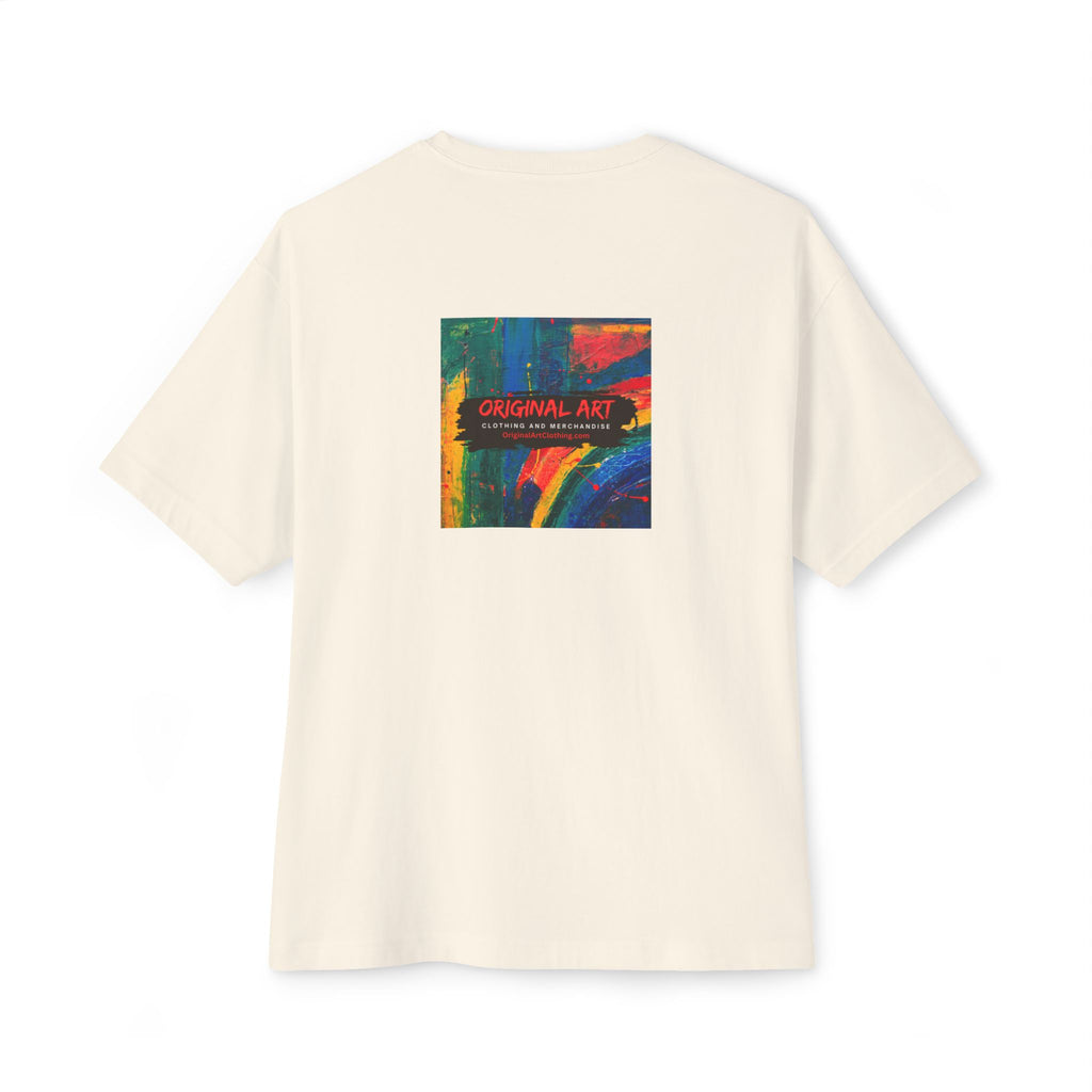 Teacher T‑Shirt — “I teach. It’s like directing a dramedy…” Oversized Boxy Tee with Colorful Back Art
