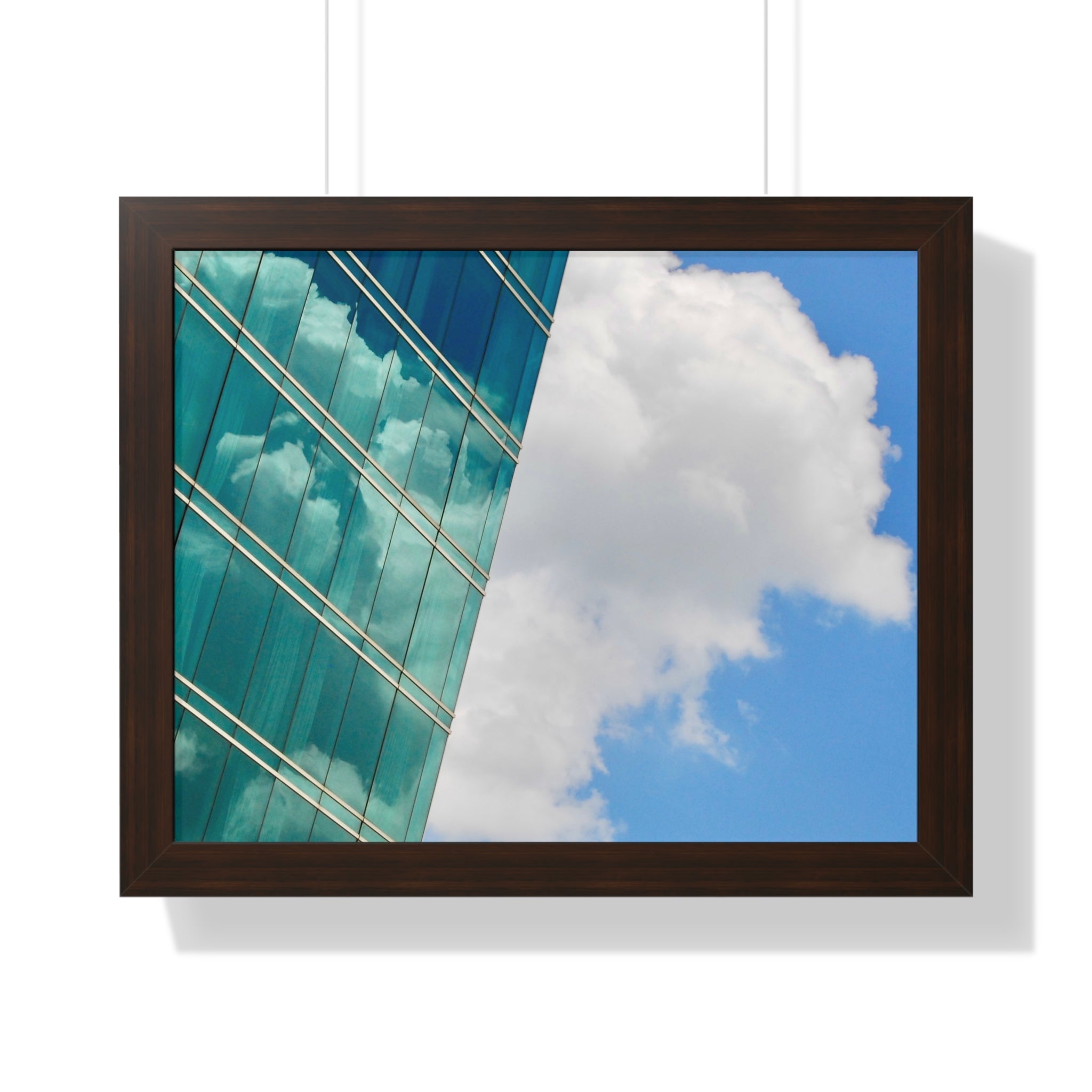 Modern City Reflection & Cloudscape Framed Wall Art