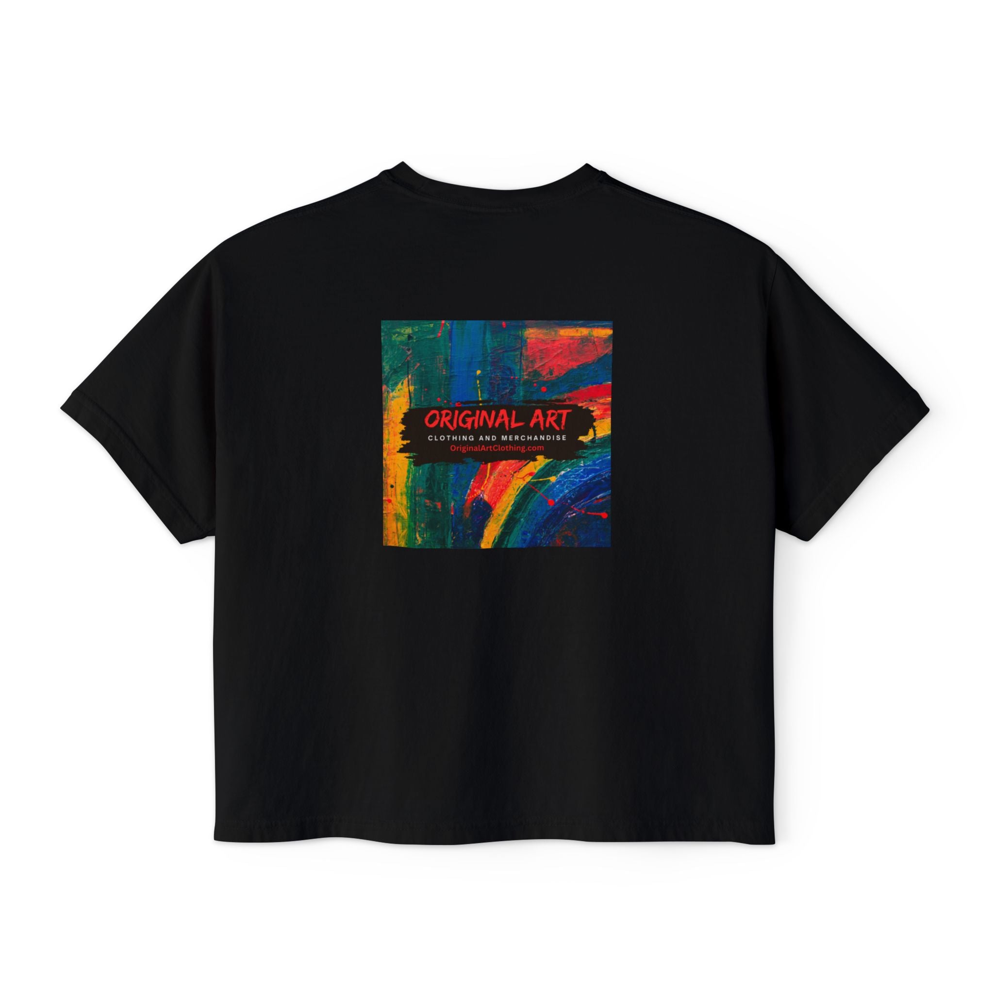 Fancy Rainbow Boxy Tee — Colorful 'Fancy' Graphic Women's Shirt