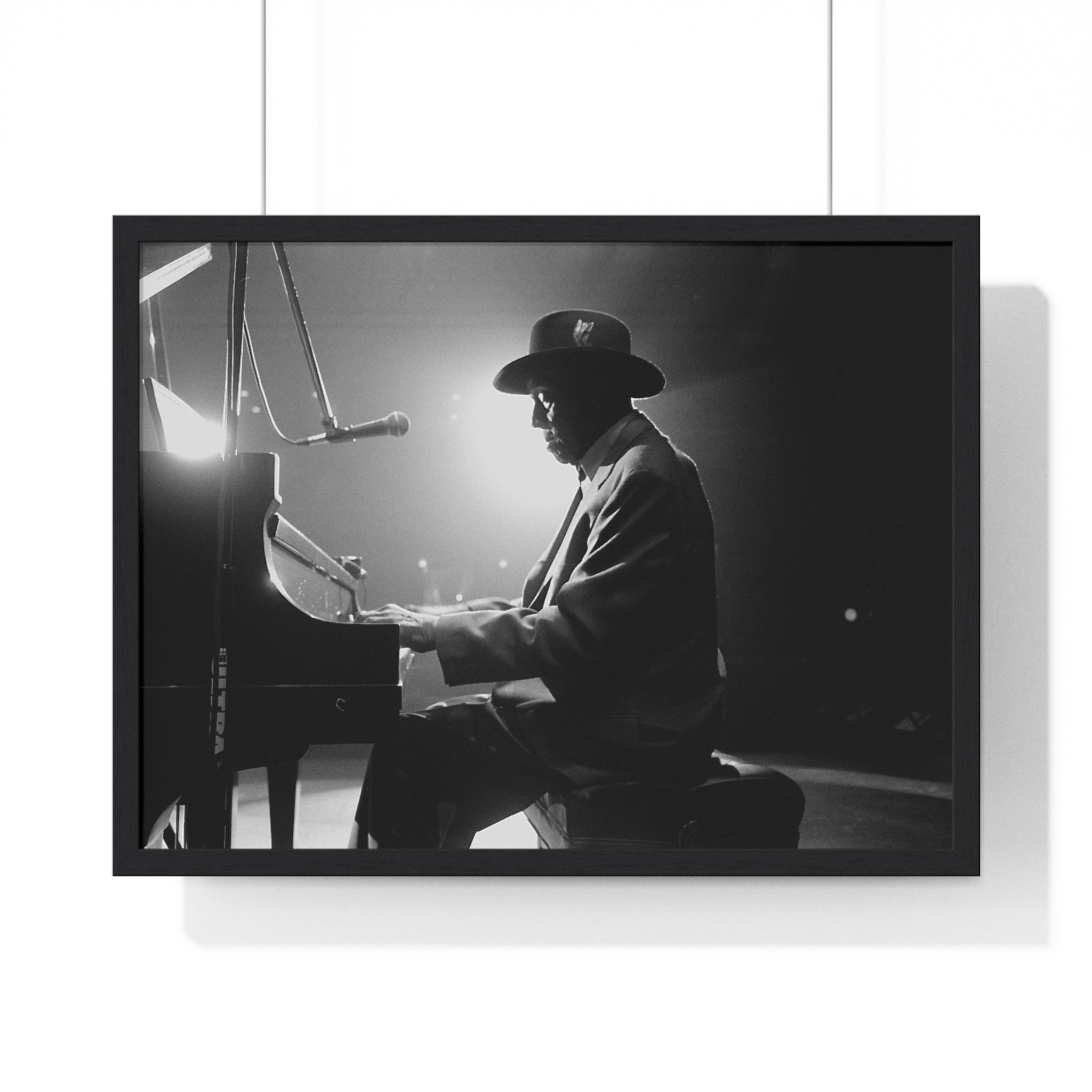 Hall of Fame piano great Johnnie Johnson — Black & White Vintage Music Wall Art