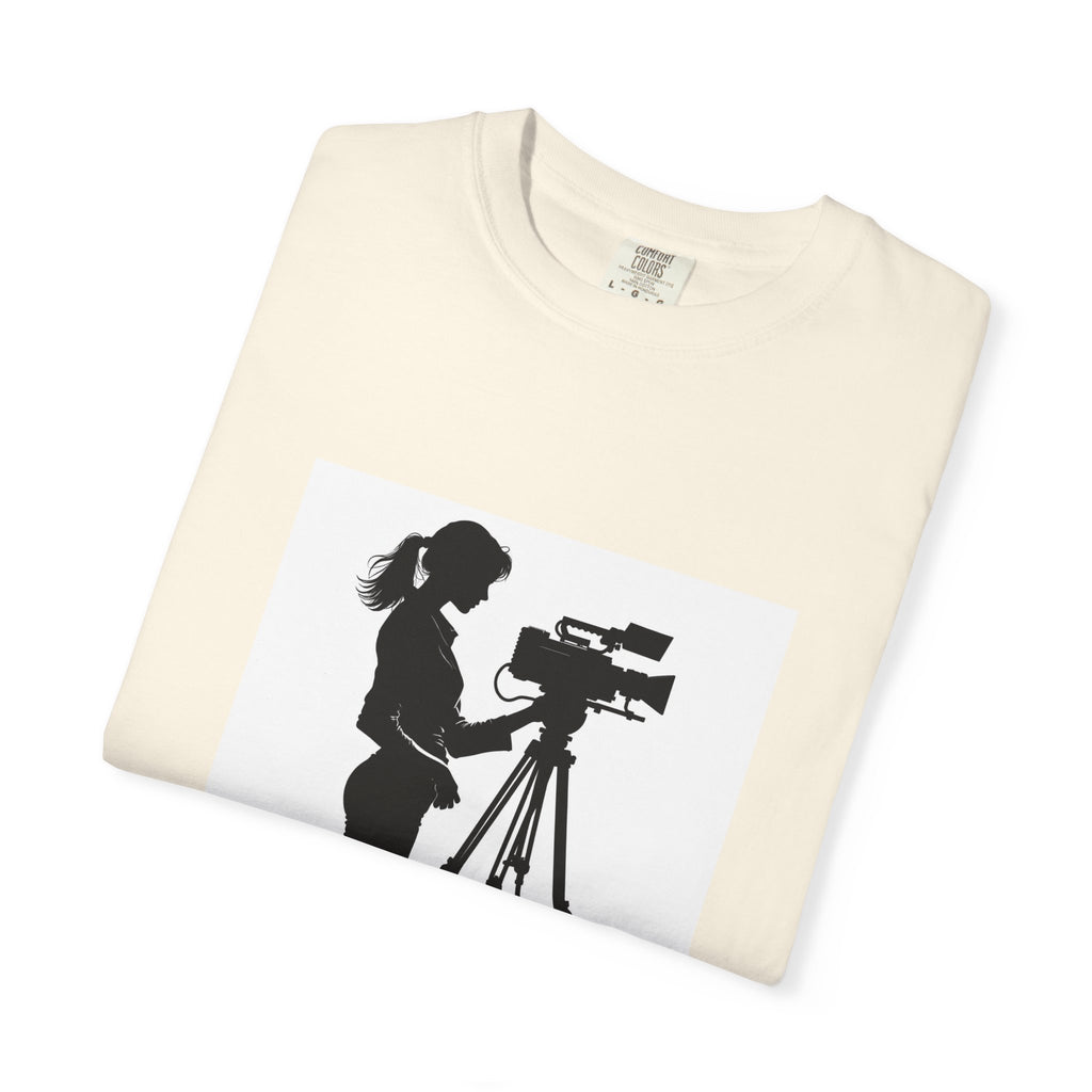 "Behind Every Great Story is Great Video" Female Silhouette Tee