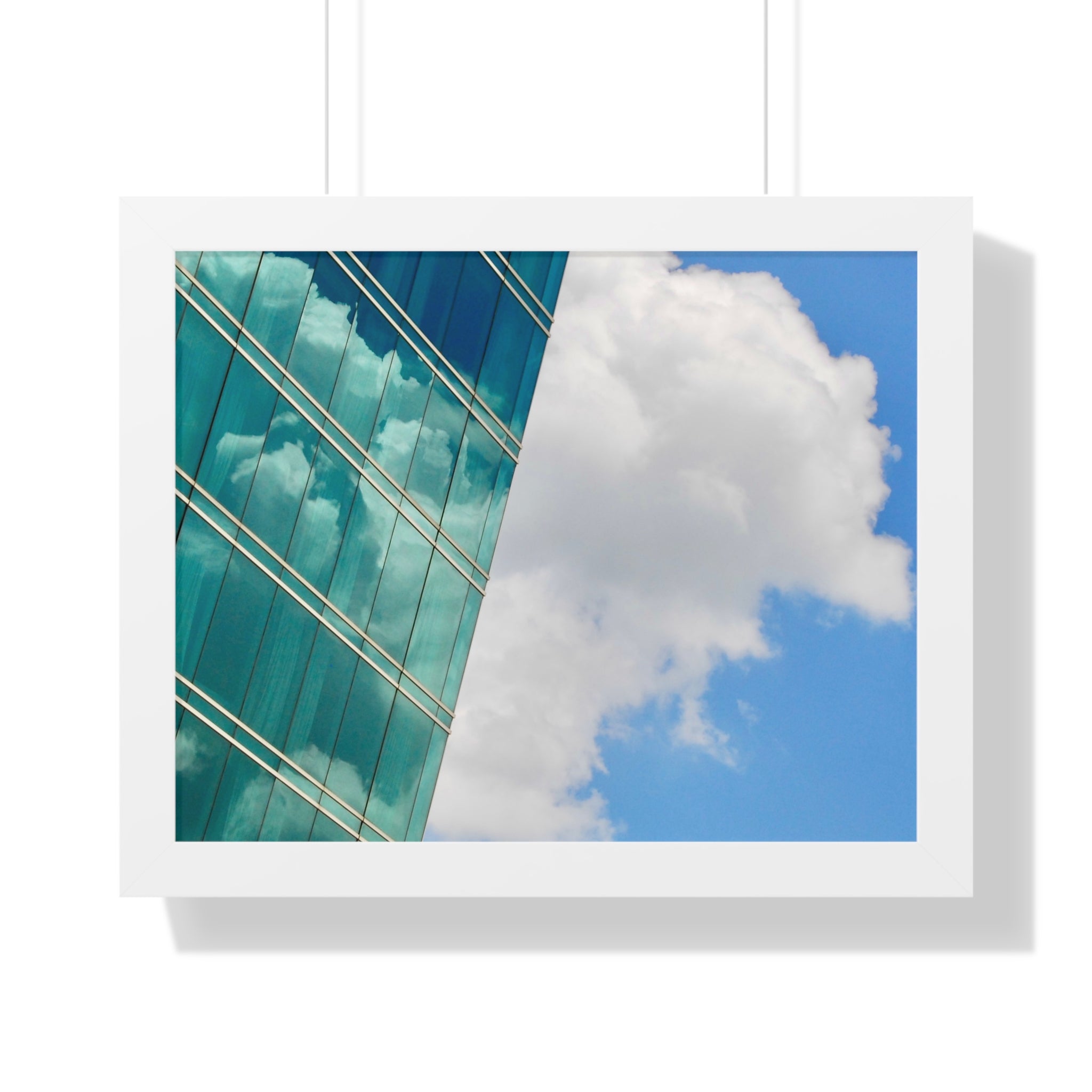 Modern City Reflection & Cloudscape Framed Wall Art