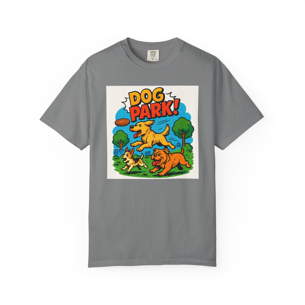 Playful Dog Park T-Shirt, Dog Lover Gift, Unisex Casual Wear, Pet Owner Apparel, Summer Outing Tee
