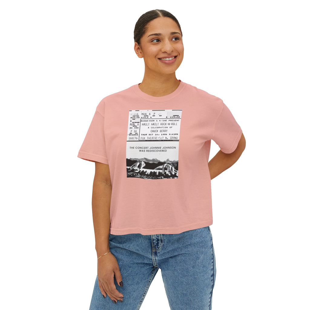 'The Concert: Johnnie Johnson' Ticket Design Graphic Boxy Tee