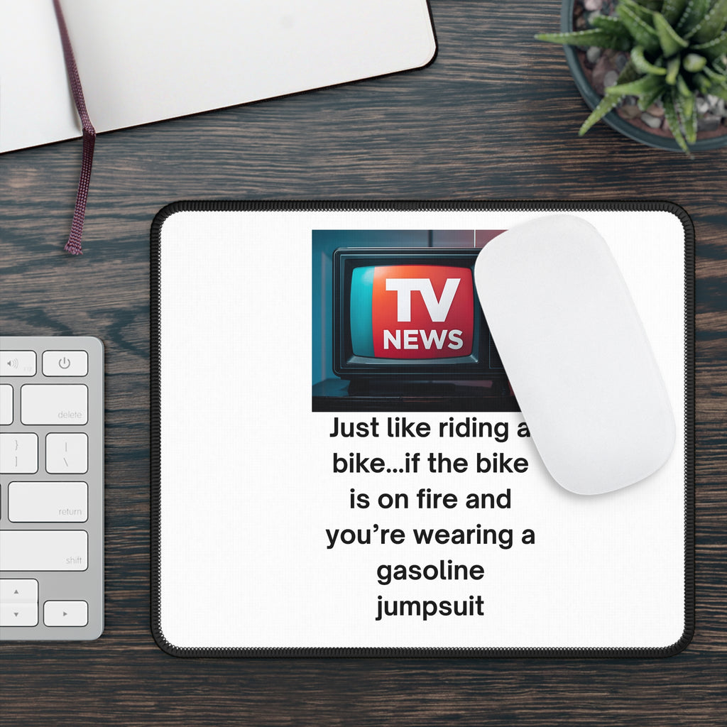 Gaming Mouse Pad with Humorous TV News Quote, Perfect for Gamers, Office Gift, Desk Decor, and Birthday Present