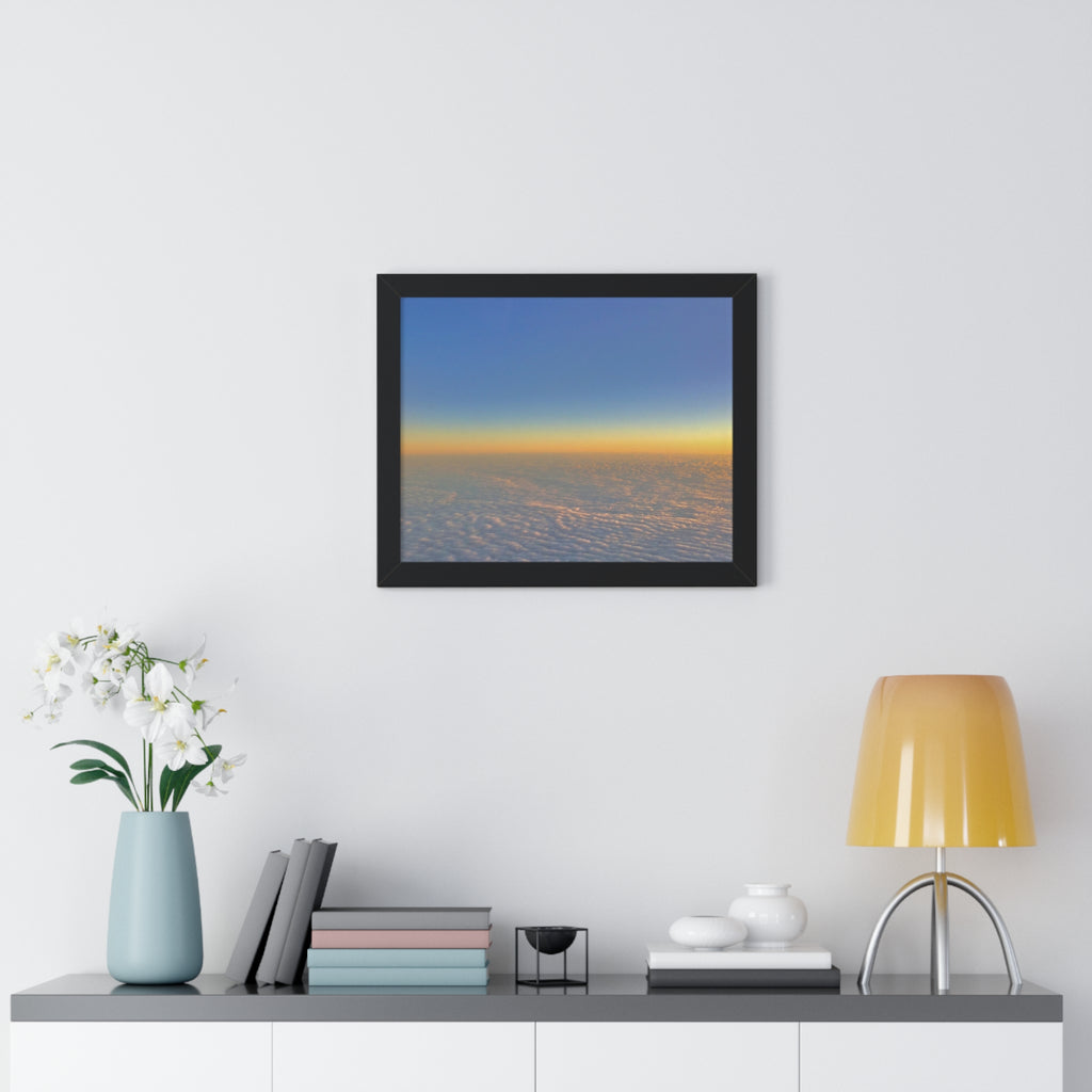 Sunset Over Clouds Framed Horizontal Poster