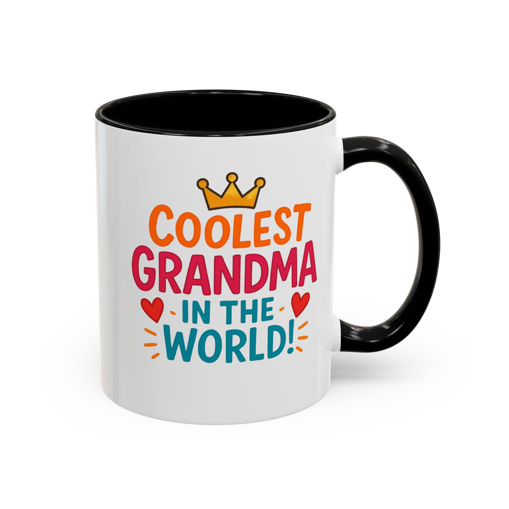 Coolest Grandma in the World Accent Coffee Mug — Fun Gift for Grandmother (11/15oz)