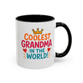 Coolest Grandma in the World Accent Coffee Mug — Fun Gift for Grandmother (11/15oz)