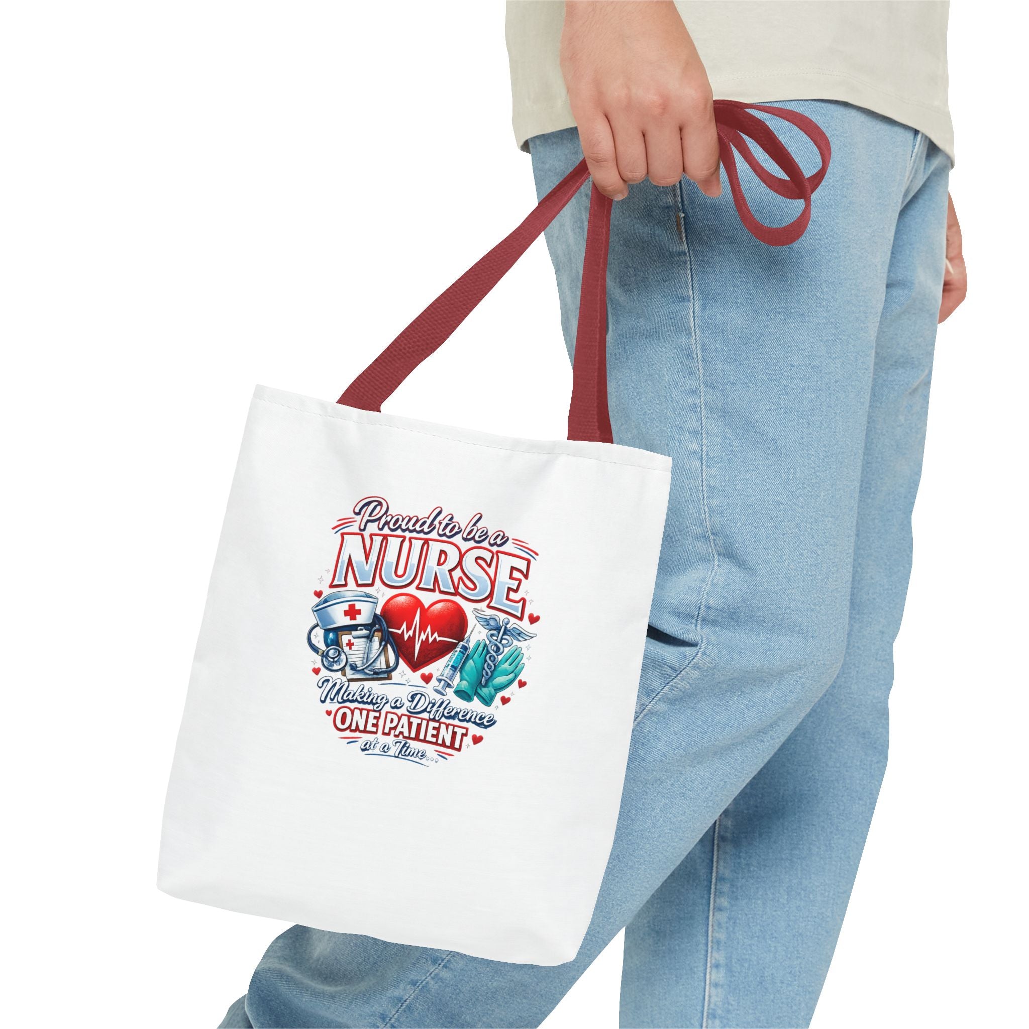 Nurse Tote Bag - "Proud to be a Nurse" Medical Heartbeat Design