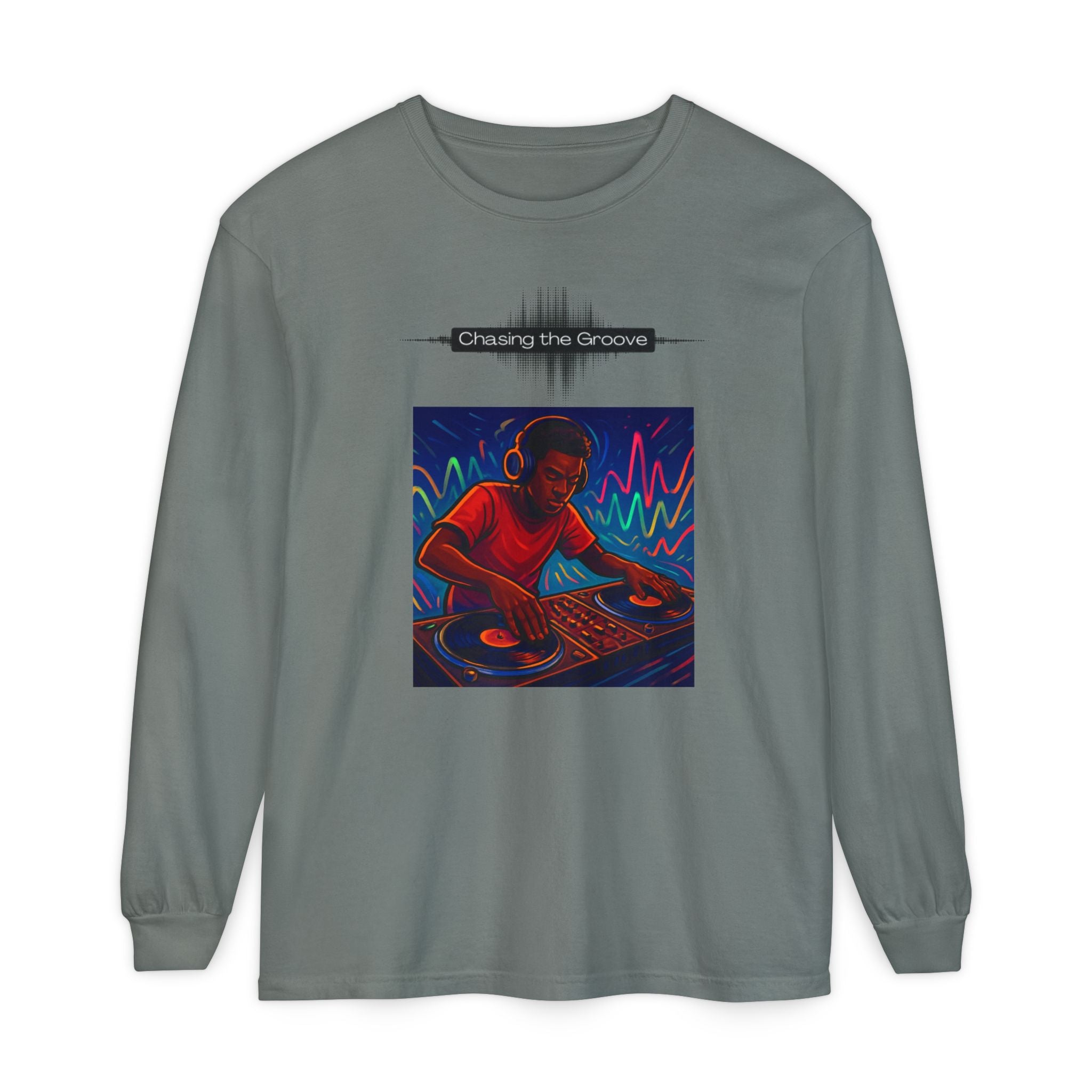 "Chasing the Groove" Long Sleve T-Shirt  Minimal Front + Original Art Back