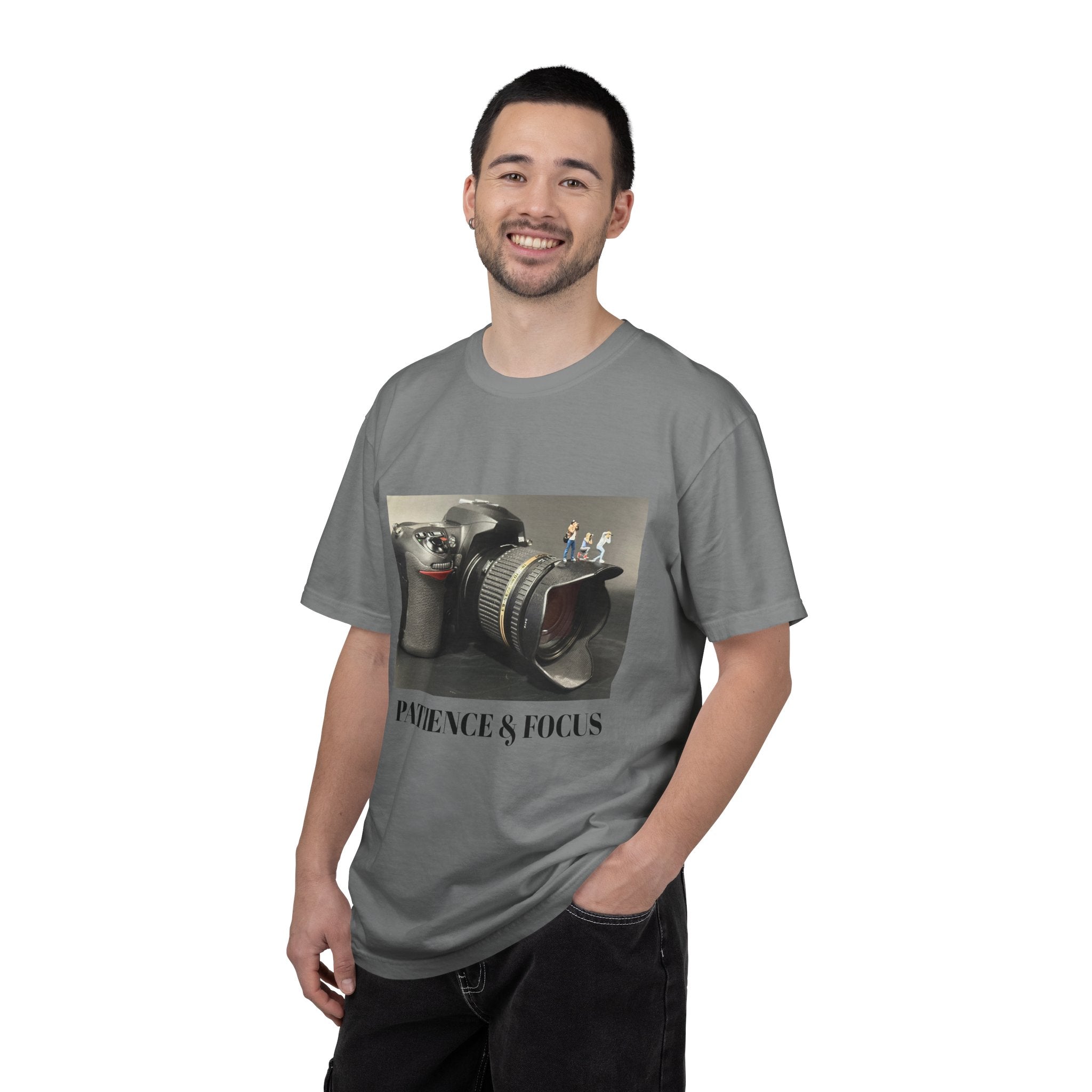 Patience & Focus Camera Tee — Photographer Inspirational Graphic T-Shirt