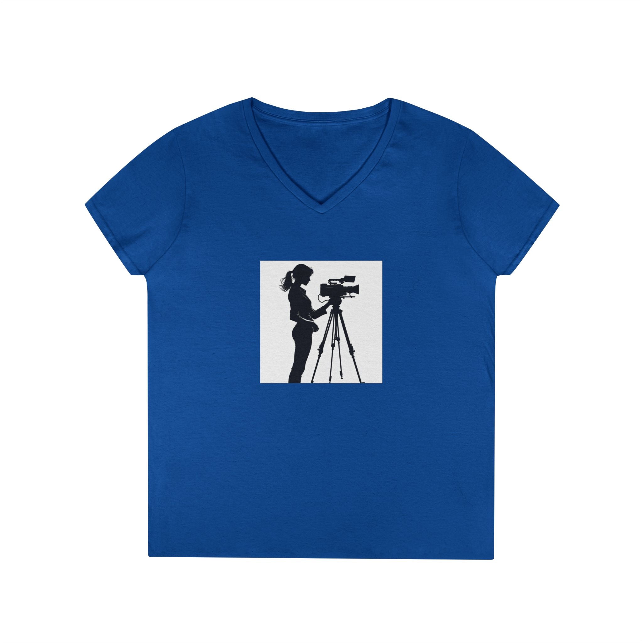"Behind Every Great Story is Great Video "Camerawoman V-Neck Tee