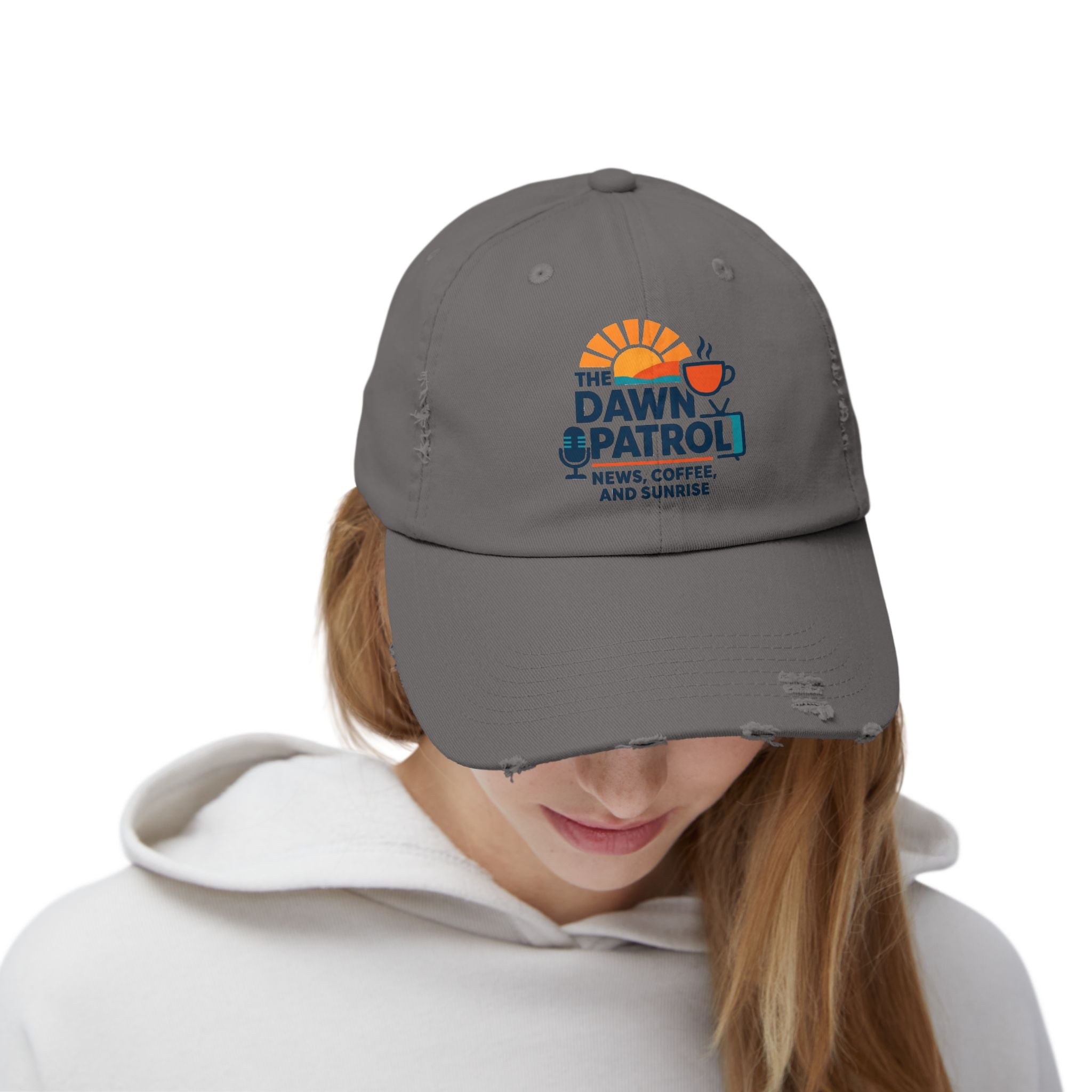 Dawn Patrol Distressed Cap - 'News, Coffee, and Sunrise' Vintage Baseball Hat
