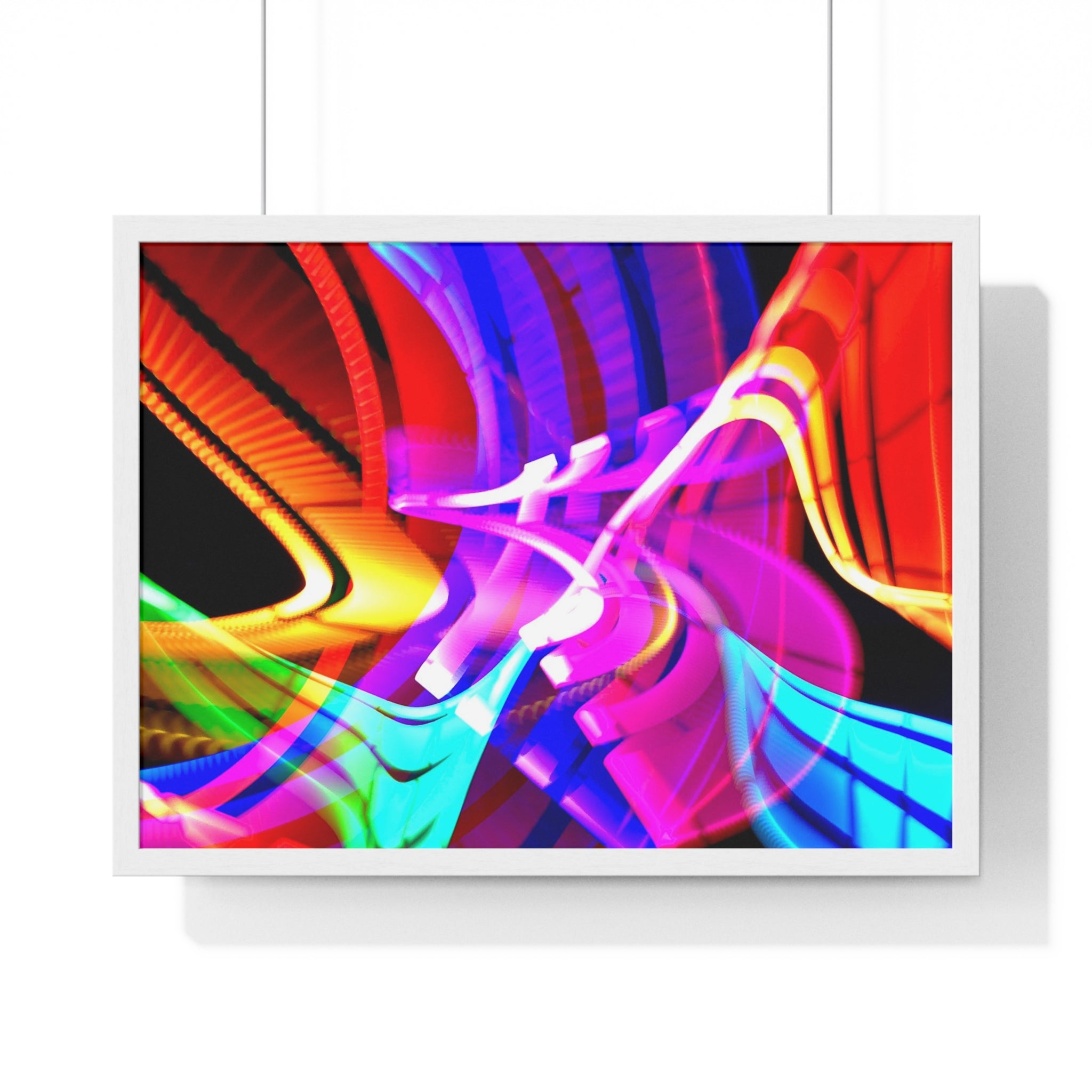 Original Light Painting Photograph Framed Colorful Wall Art